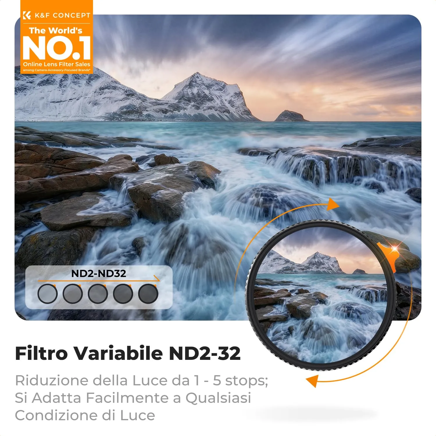 K&F Concept Nano-Xcel Filtro ND2-32 67mm True Color Video