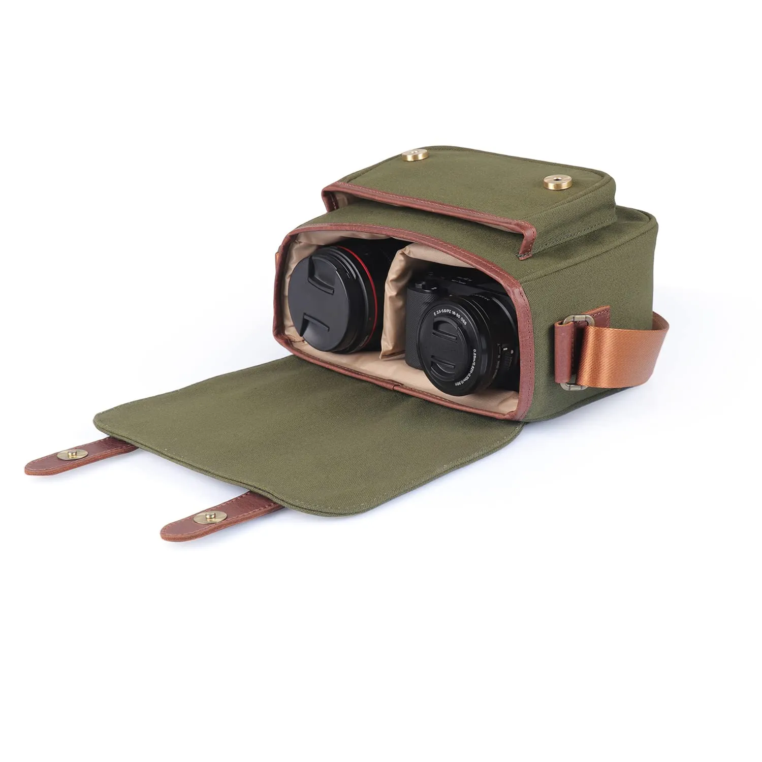 MegaGear Sequoia Borsa Tela Mirrorless Verde Kaki Resistente