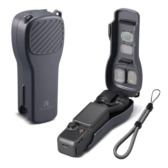 K&F Concept Custodia DJI Pocket 3 Pocket 4 Grigio Scuro Filtri