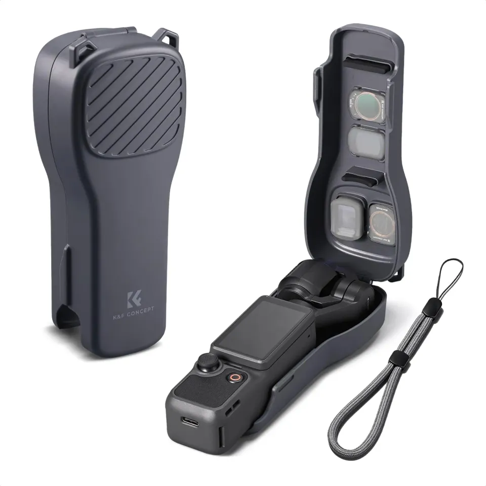 K&F Concept Custodia DJI Pocket 3 Pocket 4 Grigio Scuro Filtri