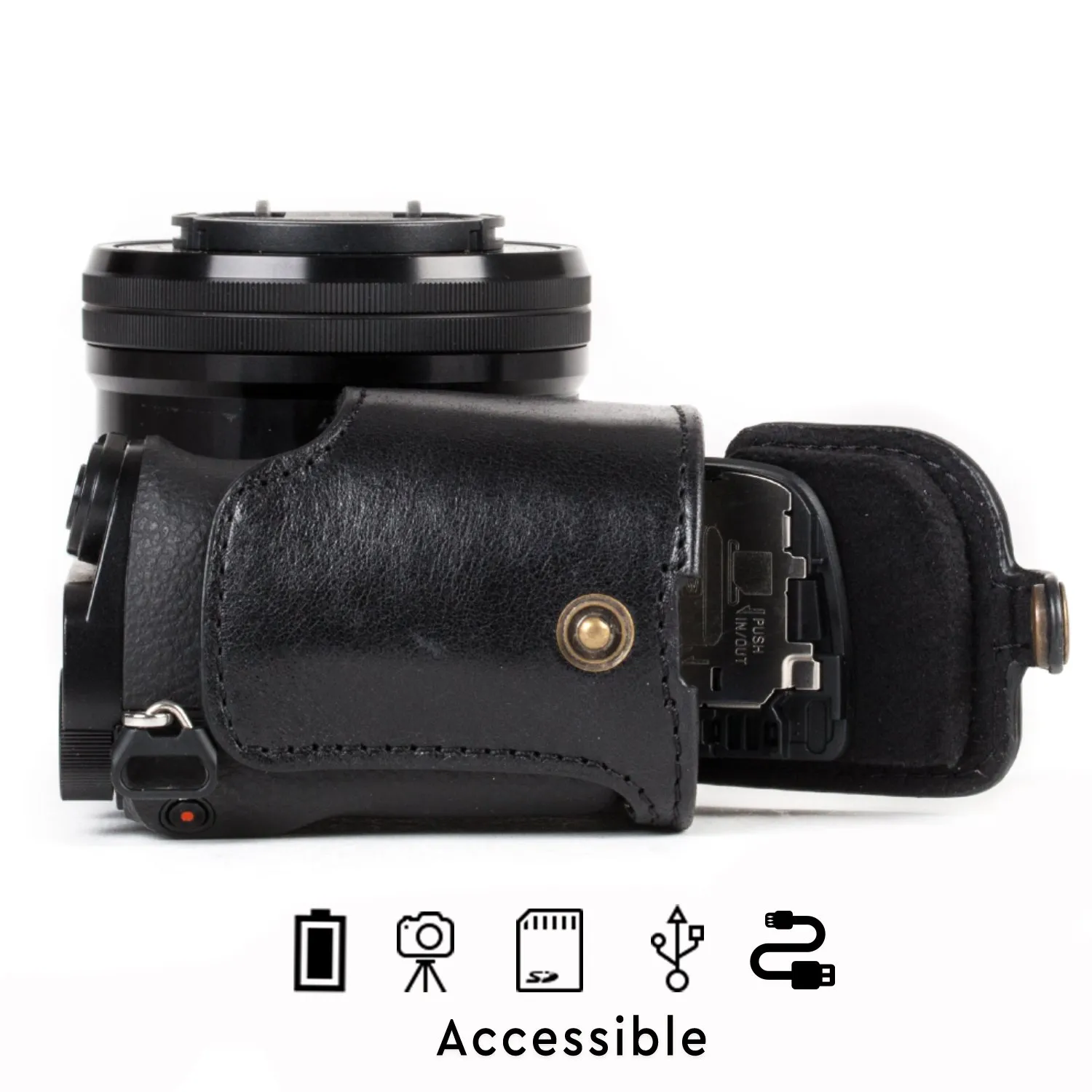 MegaGear MG1236 Ever Ready custodia Sony A6500 vera pelle nera
