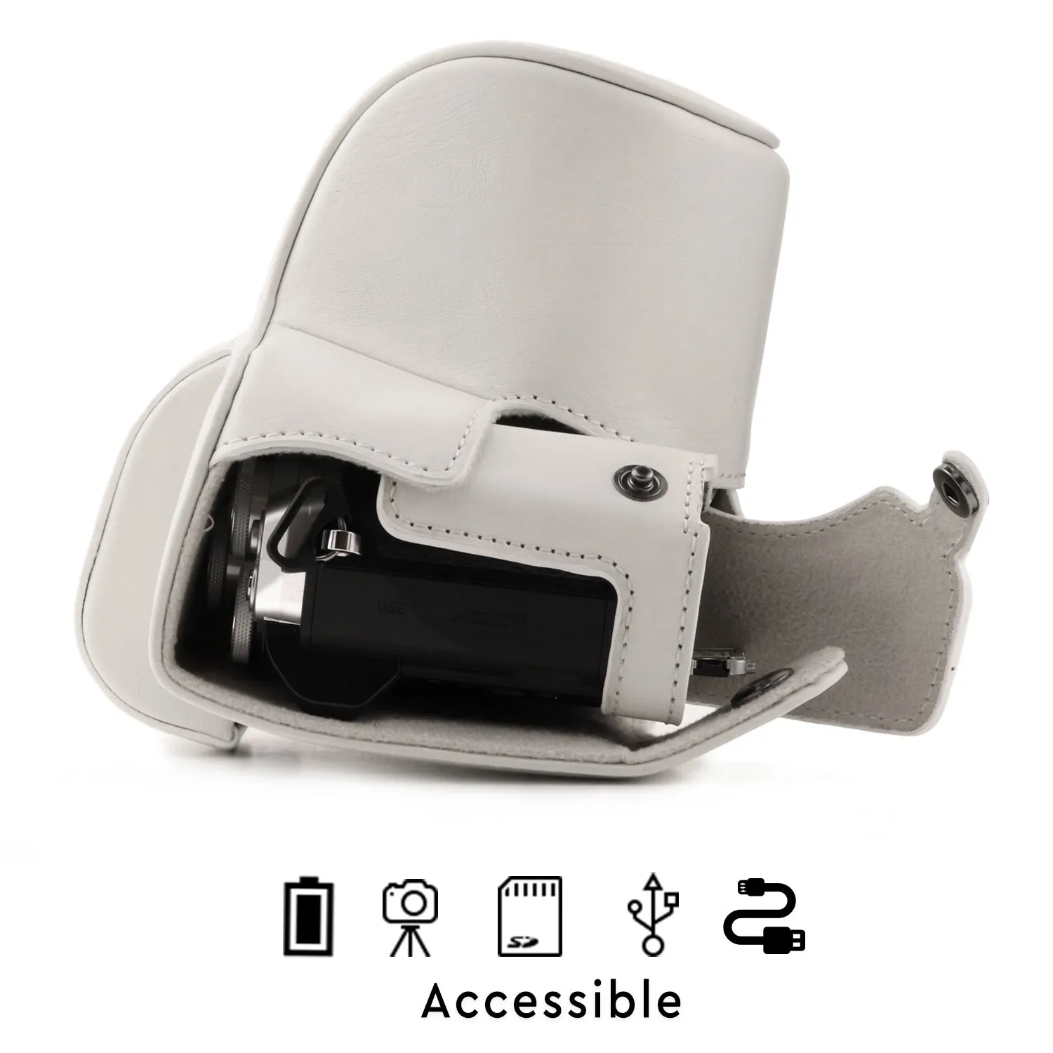 MegaGear Ever Ready Olympus OM-D E-M10 Mark III custodia bianca
