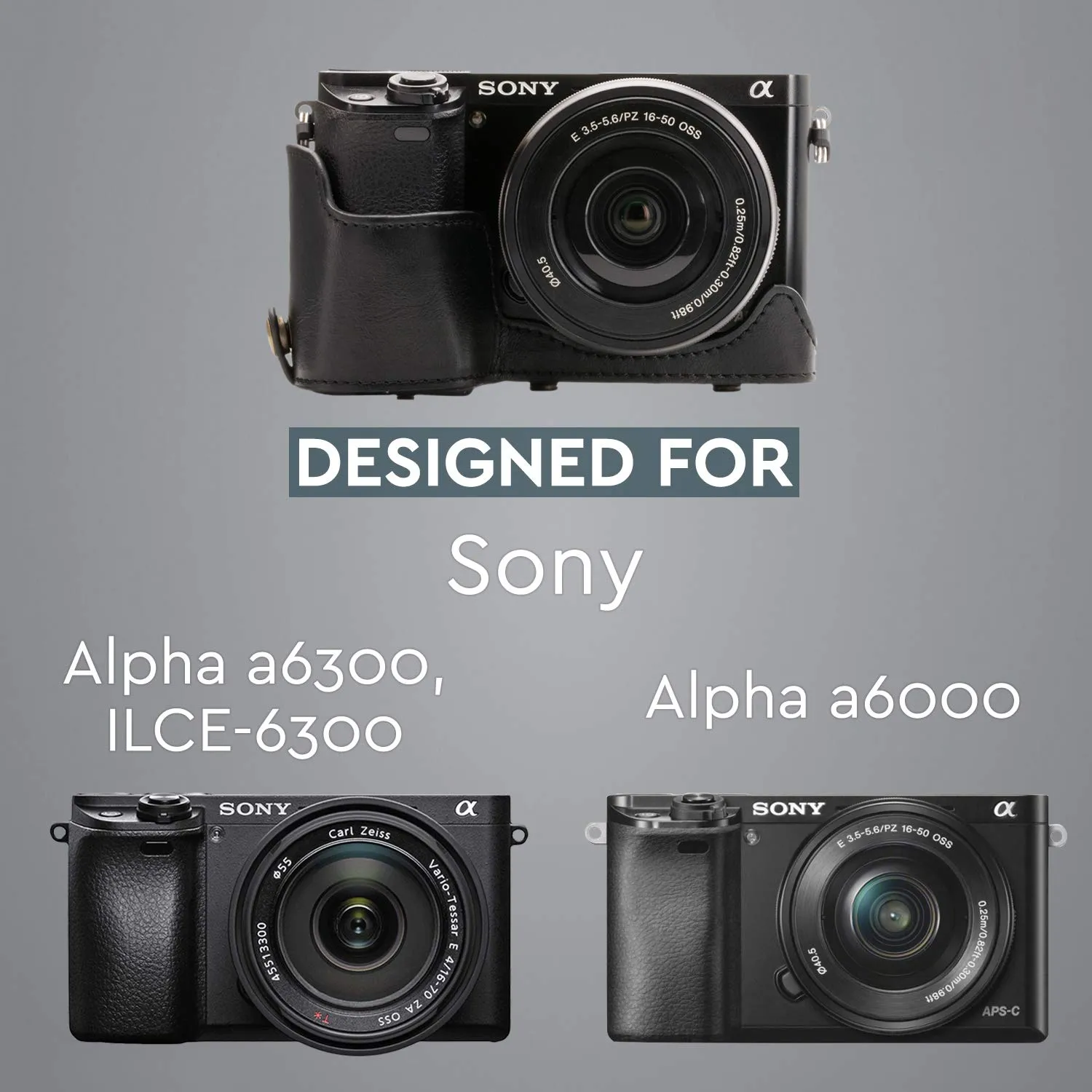 MegaGear Ever Ready Custodia Fotocamera Nera Sony A6000 A6300