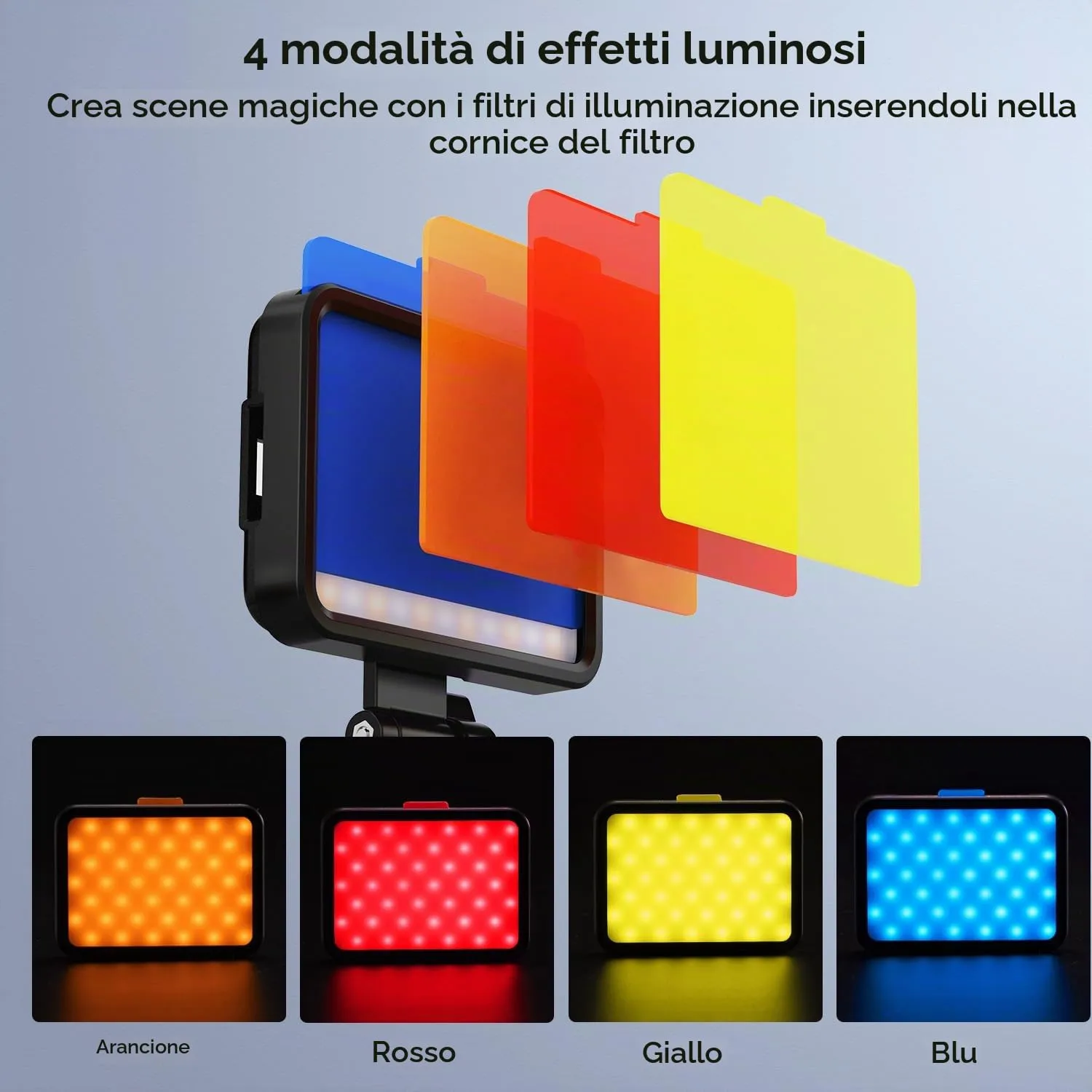 K&F Concept LED 84 luce video 3000K-10000K con clip