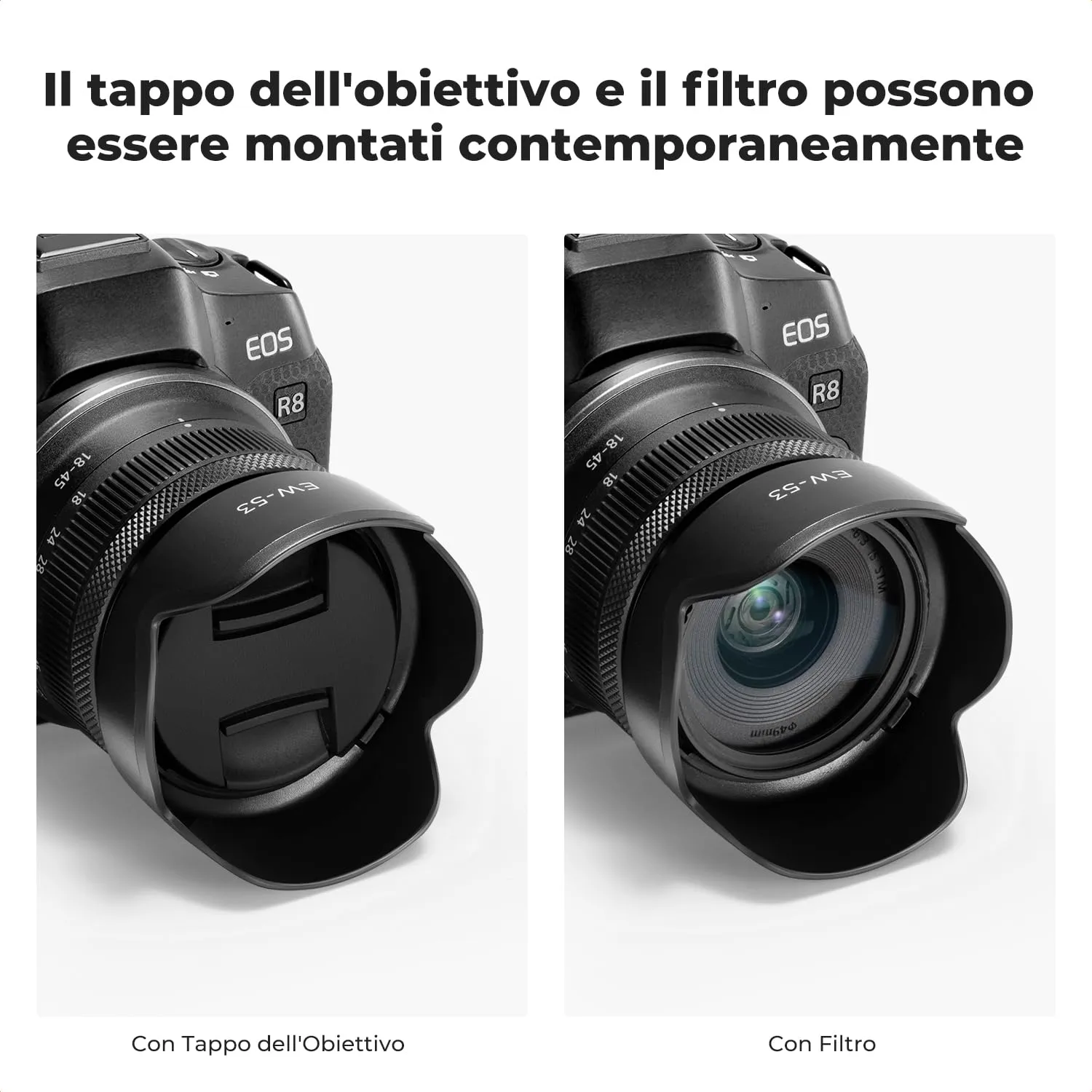 K&F Concept EW53 paraluce Canon EF-M 15-45mm RF-S