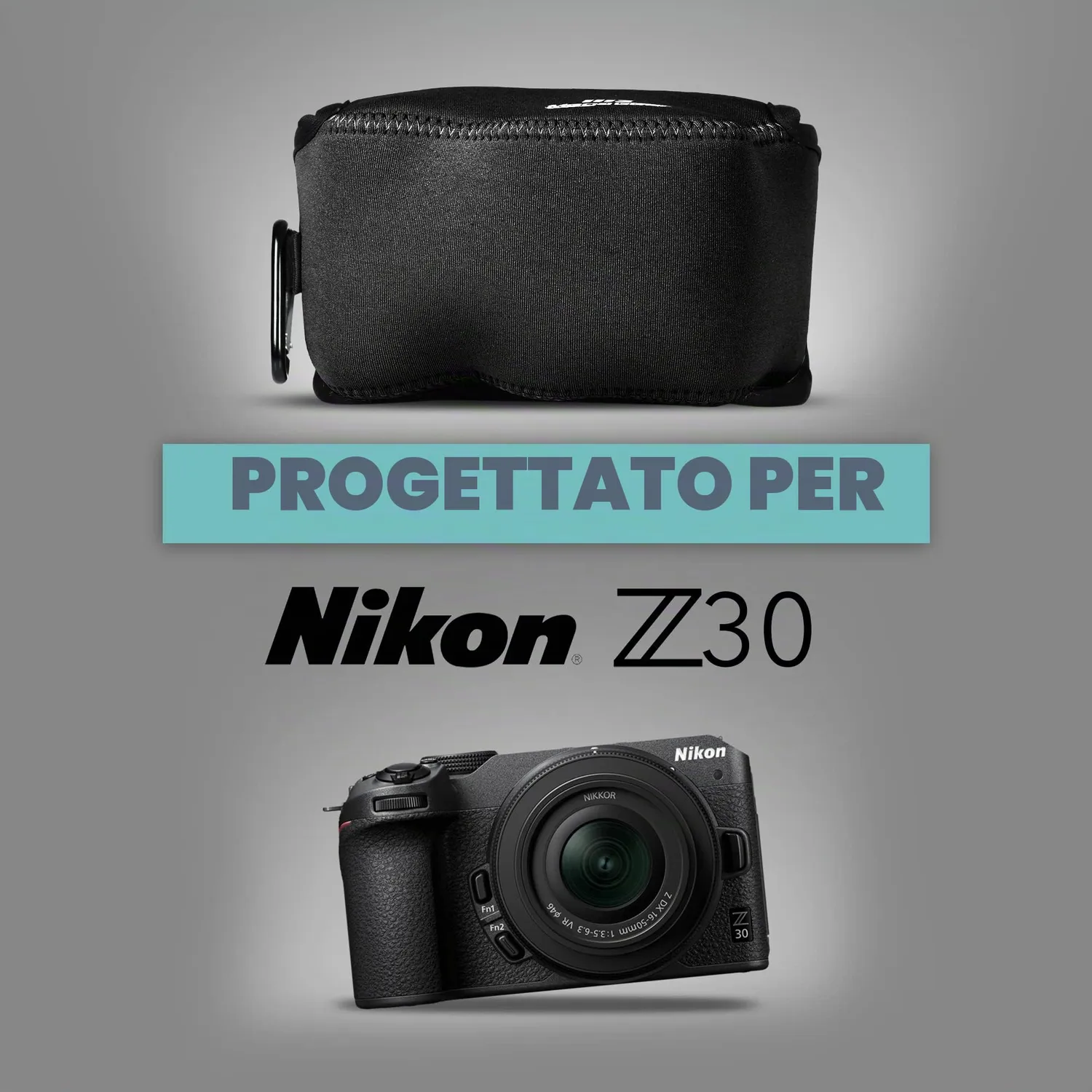 MegaGear Ultra Light Custodia Neoprene Nikon Z30 16-50mm Nera