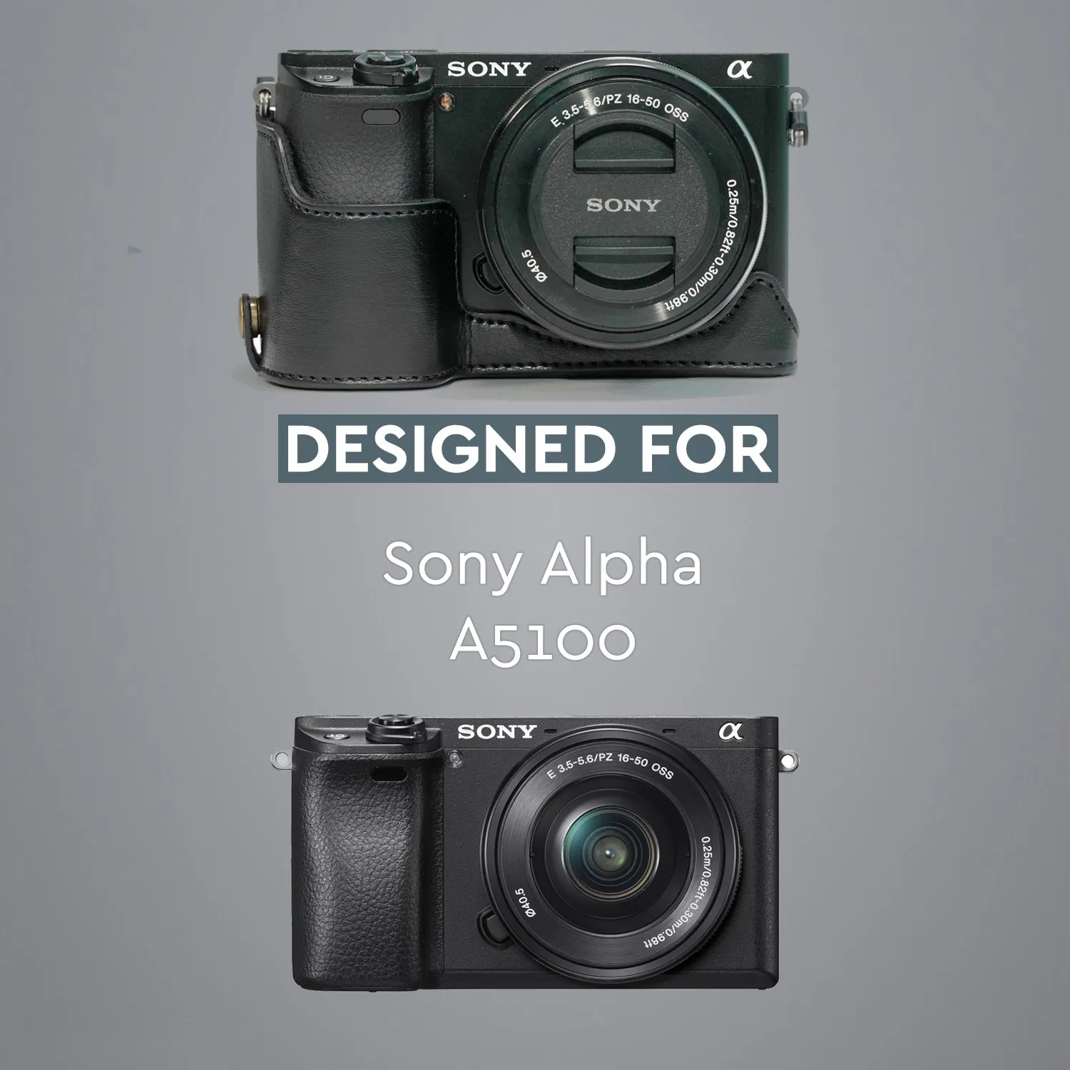 MegaGear Ever Ready Sony A5100 mezza custodia pelle nero
