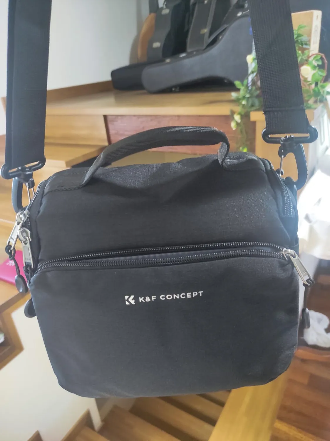 K&F Concept borsa fotocamera tracolla azzurra DSLR mirrorless