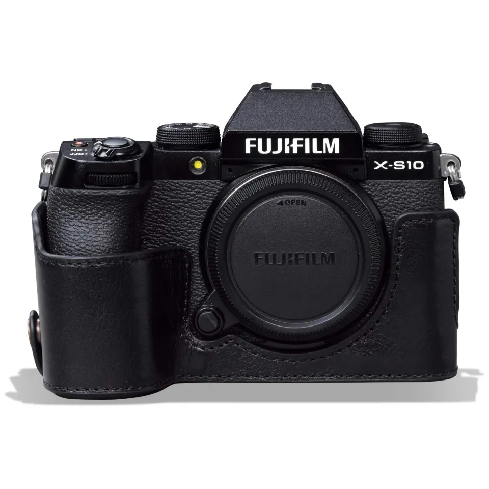 MegaGear Ever Ready X-S10 custodia vera pelle nera Fujifilm