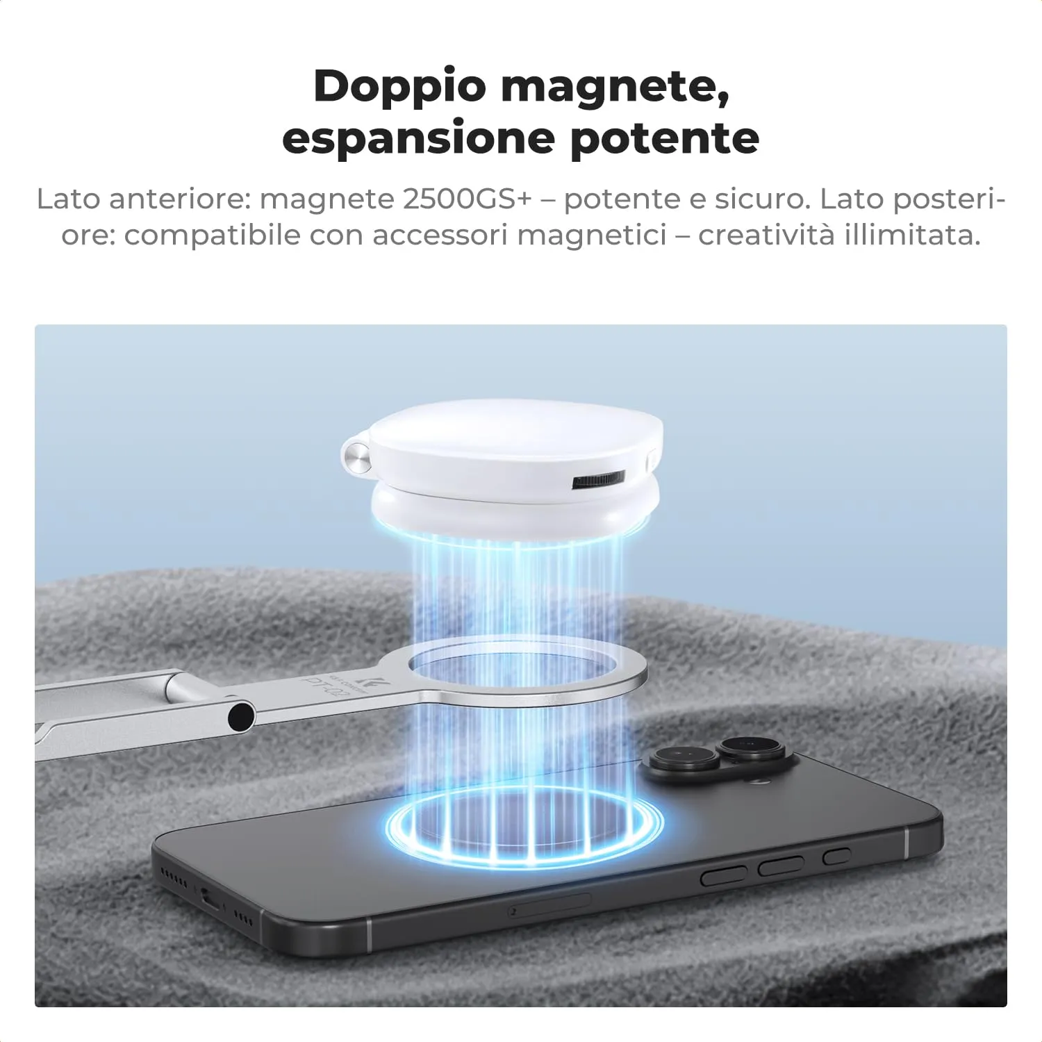 K&F Concept Mini Treppiede Magnetico Smartphone Argento 7mm