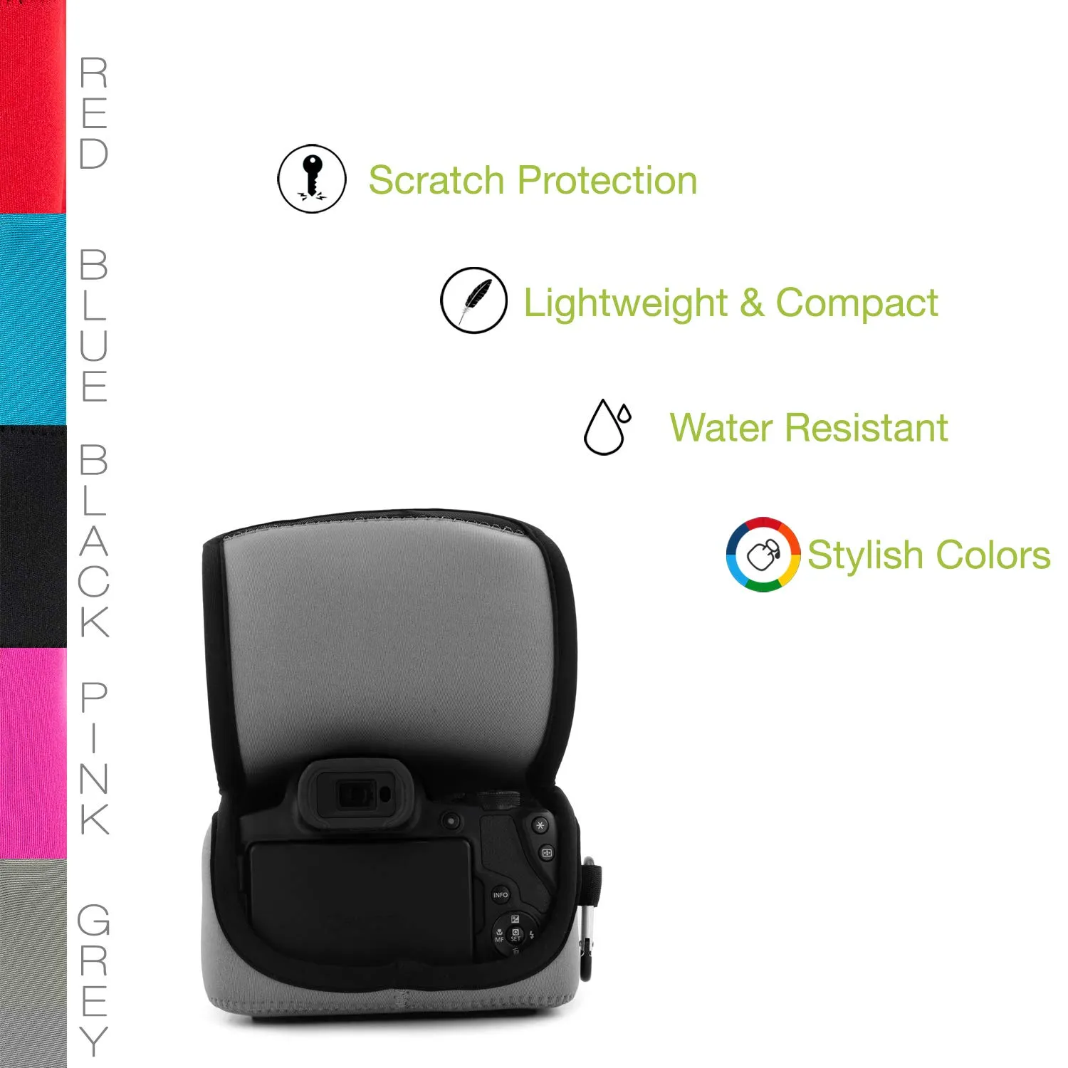 MegaGear Custodia Neoprene Canon SX70 HS Grigia Compatta