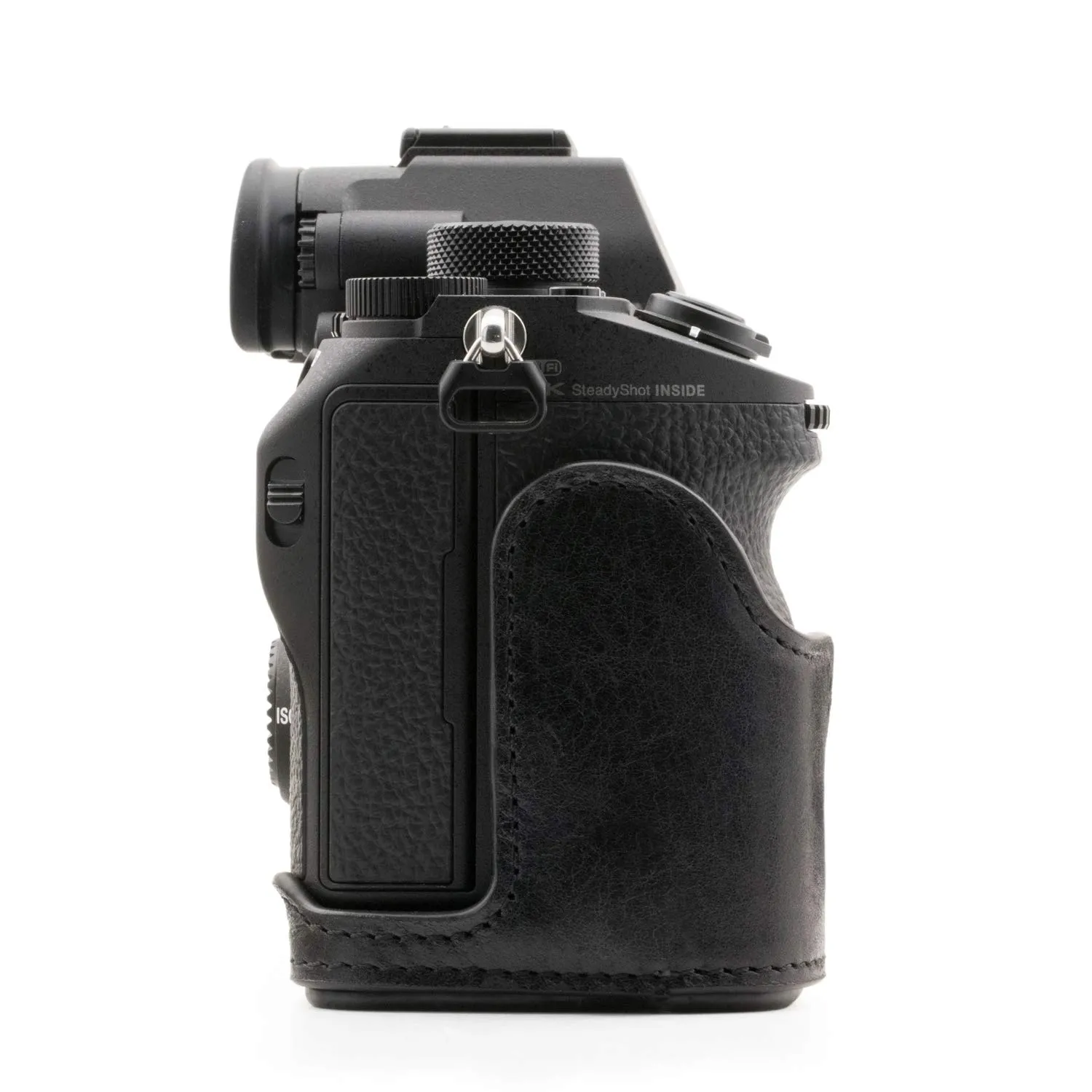 MegaGear 1243 Mezza Custodia Vera Pelle Nera Sony A7 III A9 A7R III