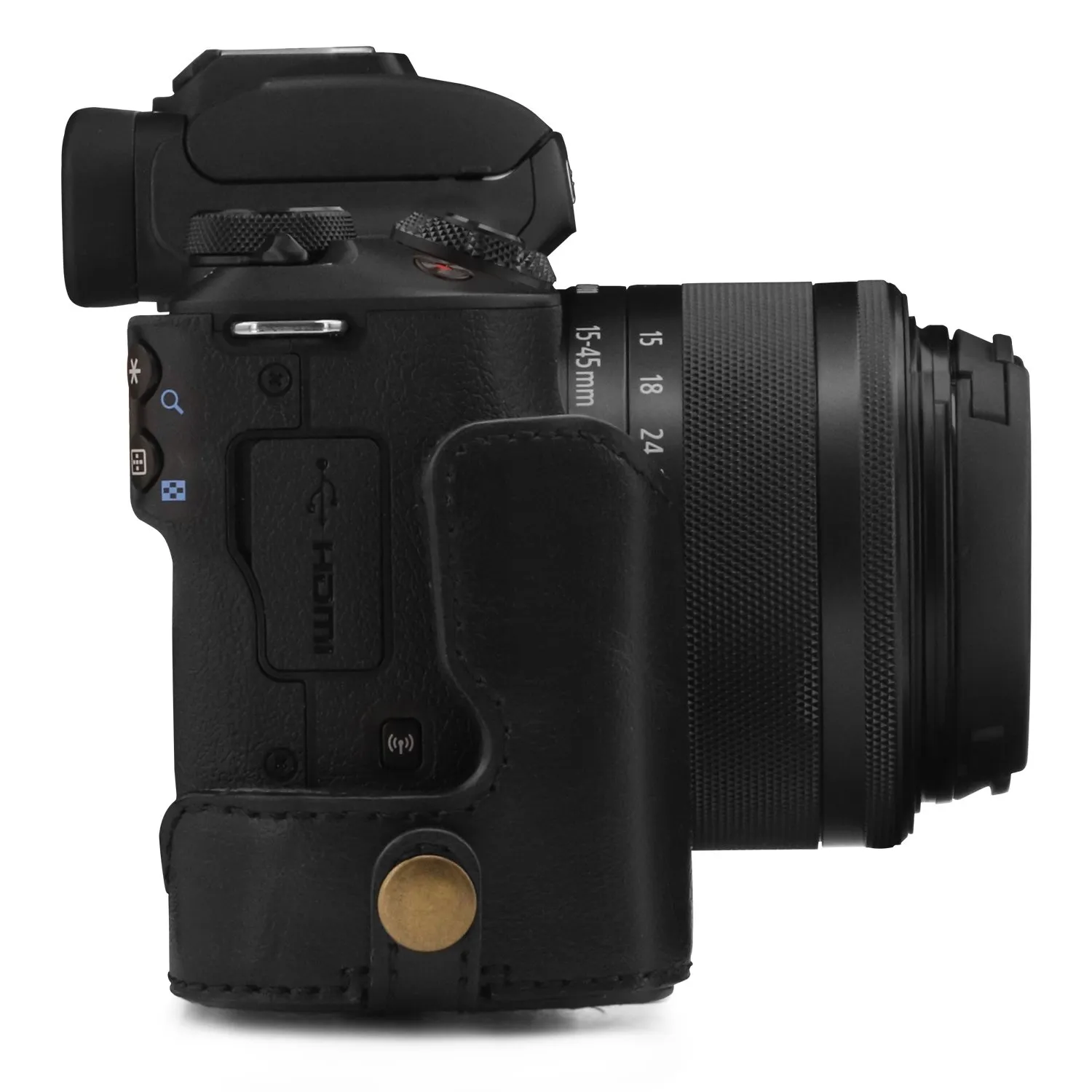 MegaGear MG1446 Custodia Fotocamera Canon M50 Nero Ecopelle