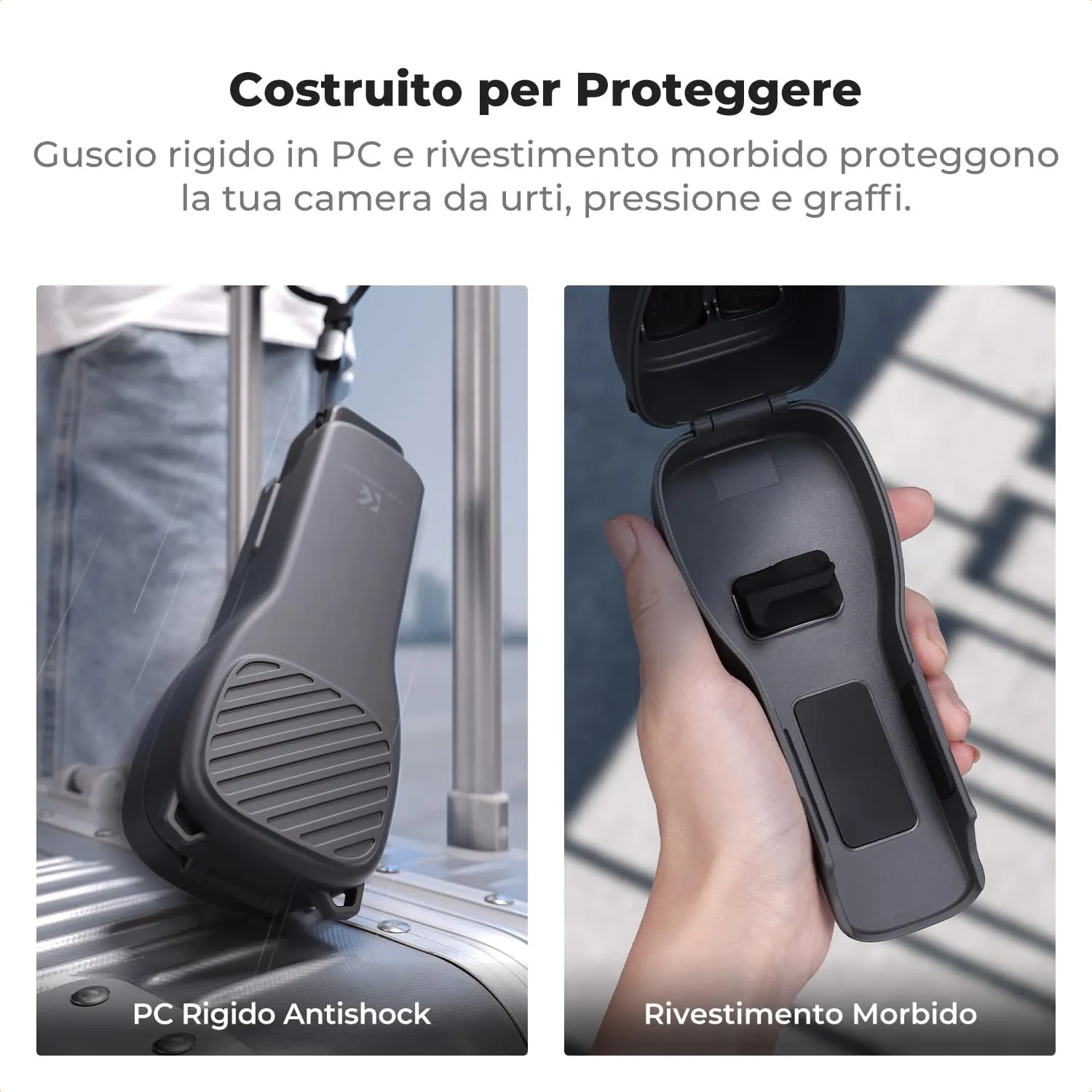 K&F Concept Custodia DJI Pocket 3 Pocket 4 Grigio Scuro Filtri