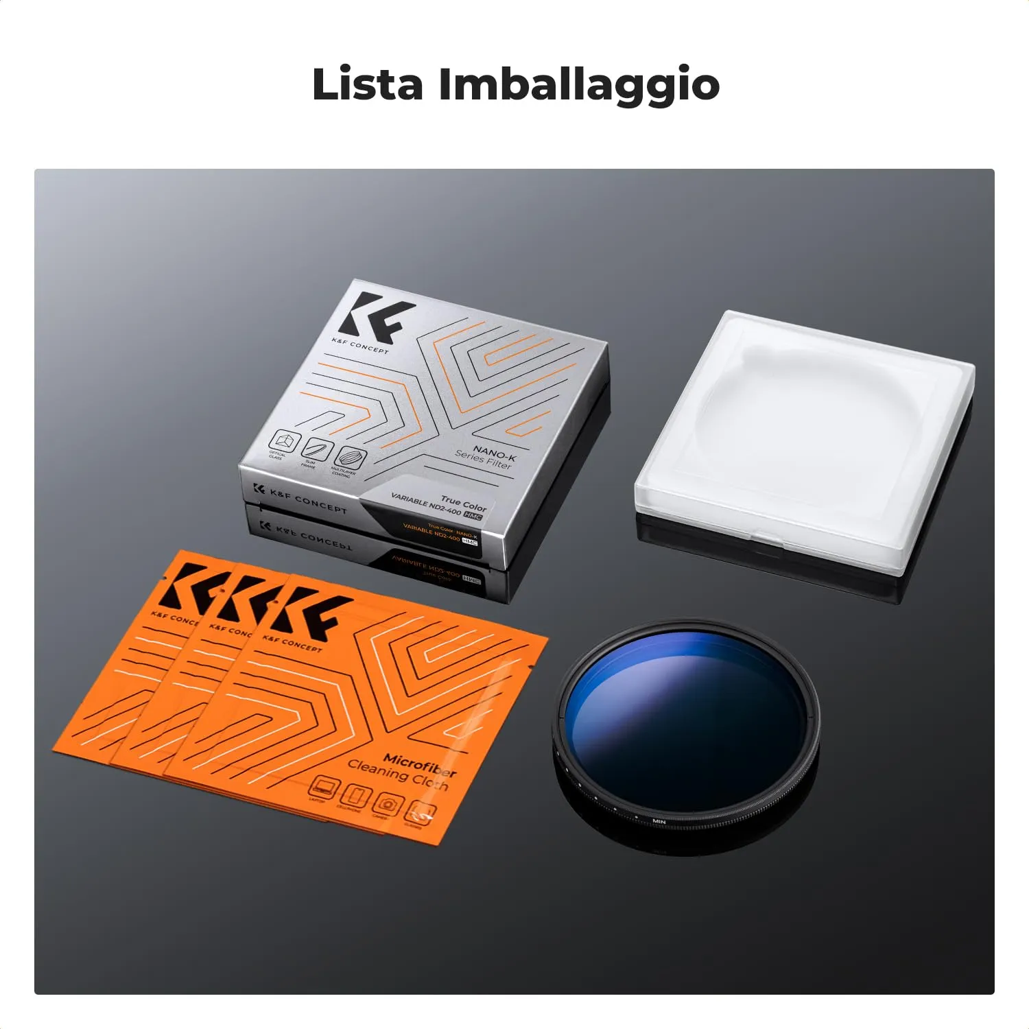 K&F Concept Nano-Klear 67mm Filtro ND2-400 True Color 1-9 Stop