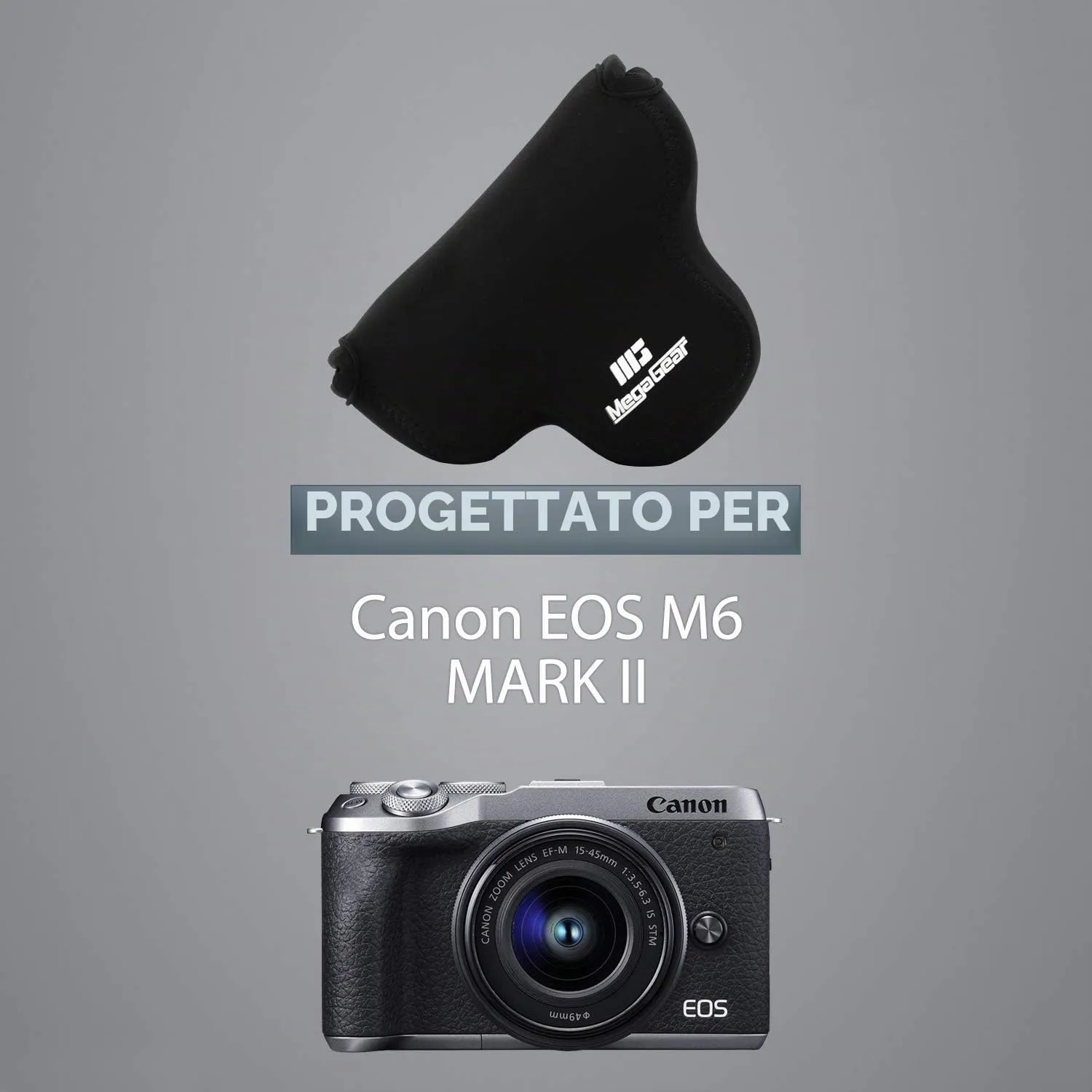 MegaGear MG1753 Custodia neoprene Canon EOS M6 Mark II nero