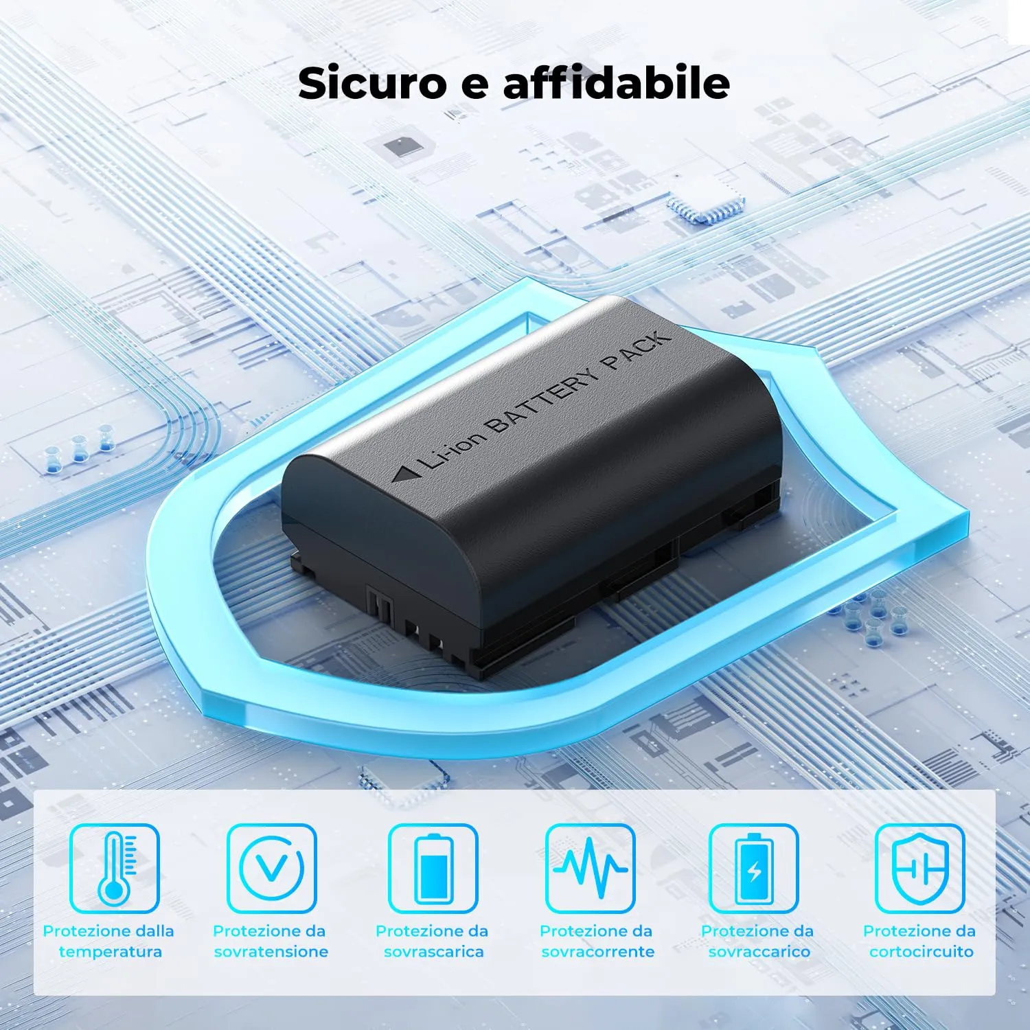 K&F Concept kit 3 batterie LP-E6P 2400mAh + caricabatterie Canon