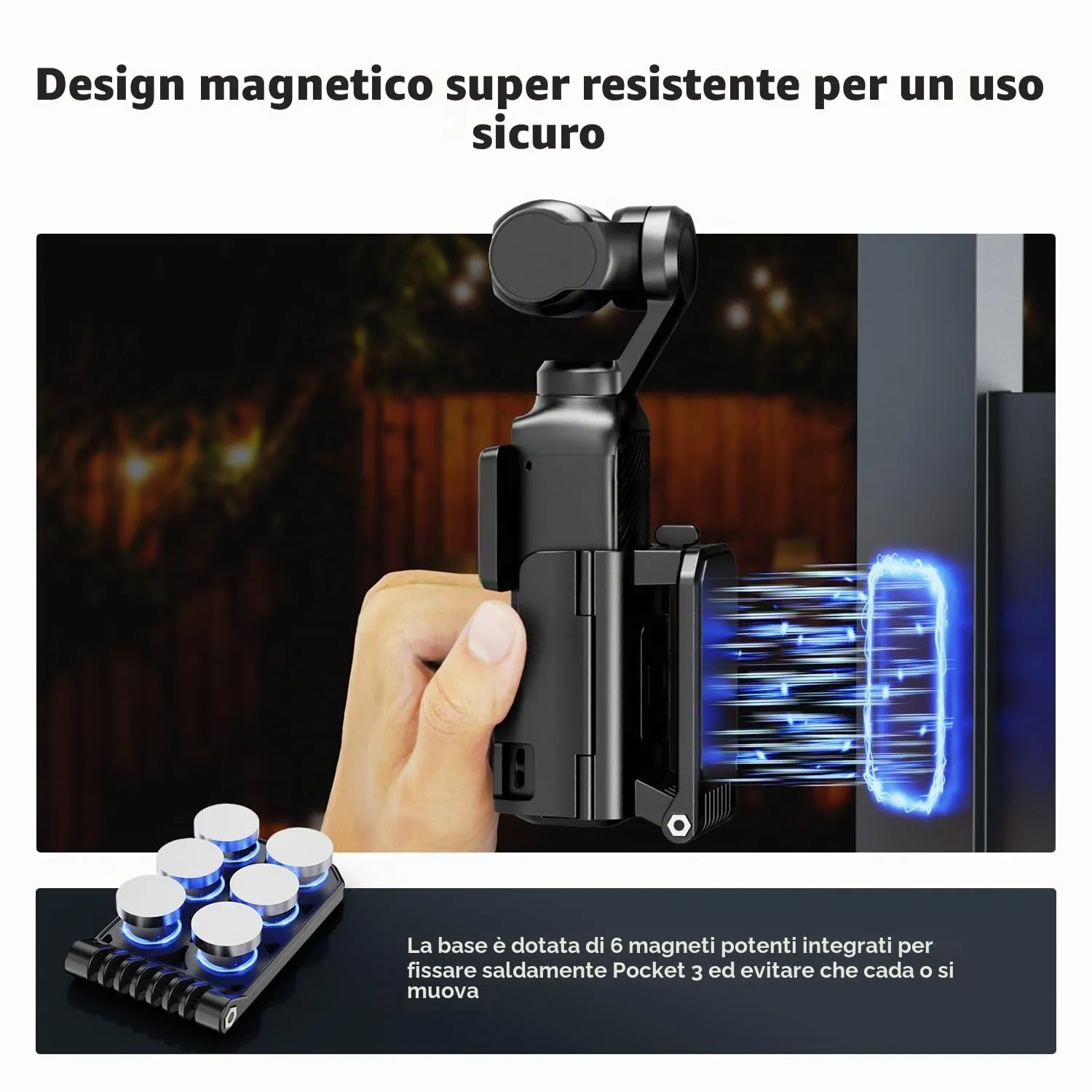 K&F Concept supporto magnetico Osmo Pocket 3 180°