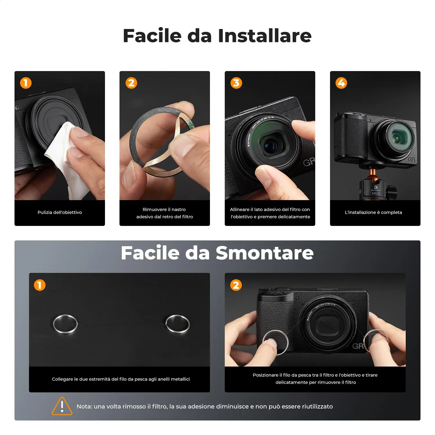 K&F Concept Filtro Protettivo UV Ricoh GR MCUV