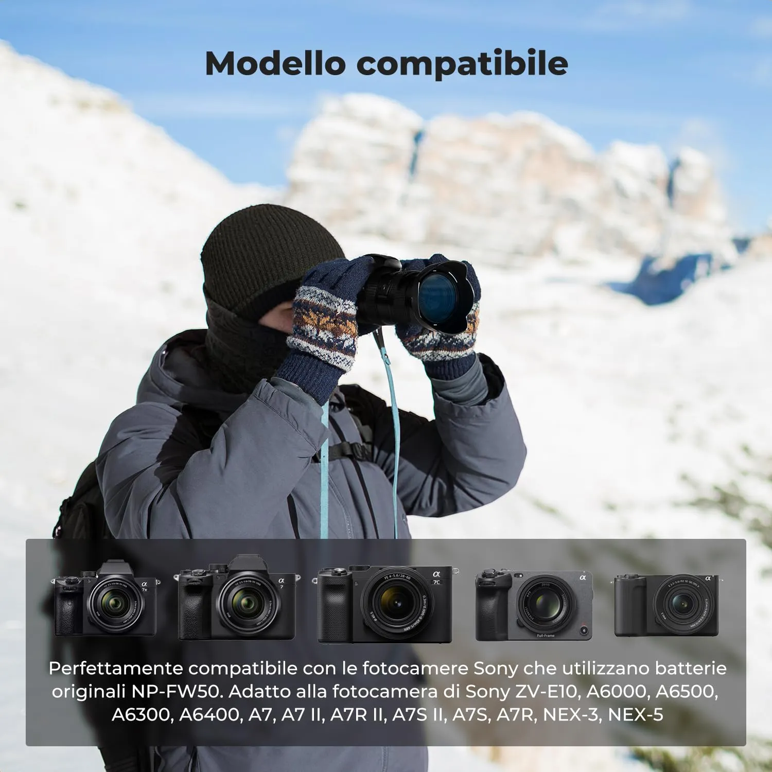 K&F Concept NP-FW50 Batteria Fotocamera 1100mAh Sony