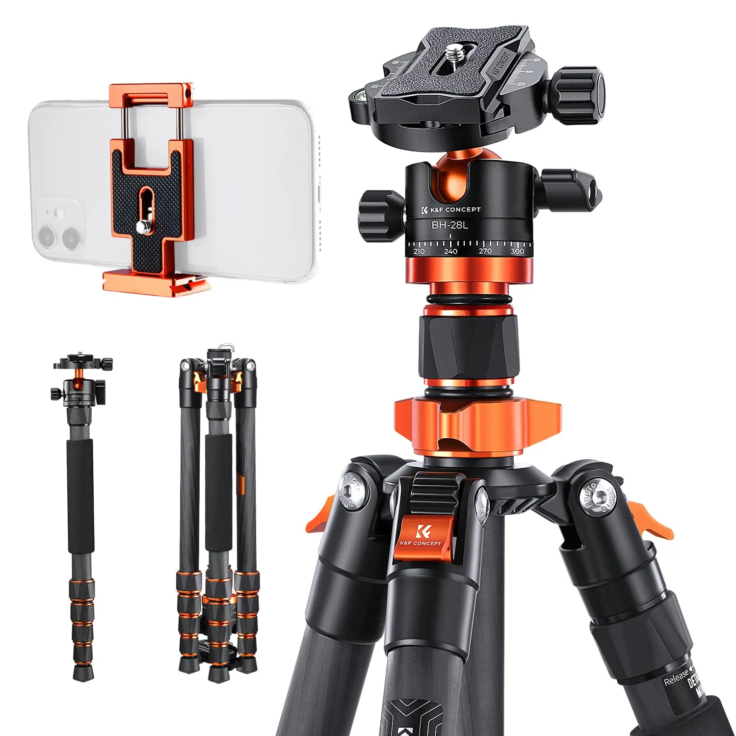 K&F Concept BA225 Treppiede Carbonio 153 cm 8 kg