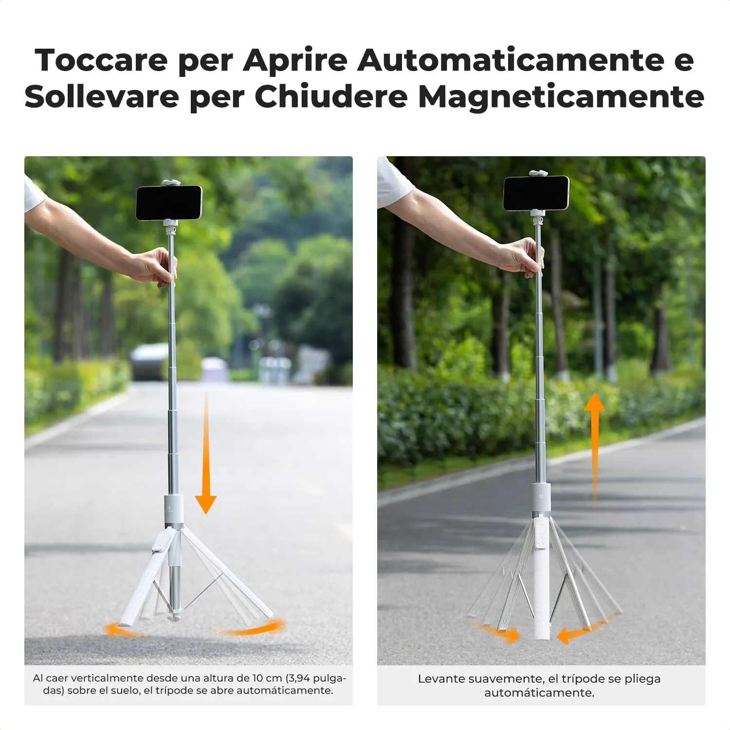 K&F Concept Bastone Selfie Treppiede 175cm Bianco