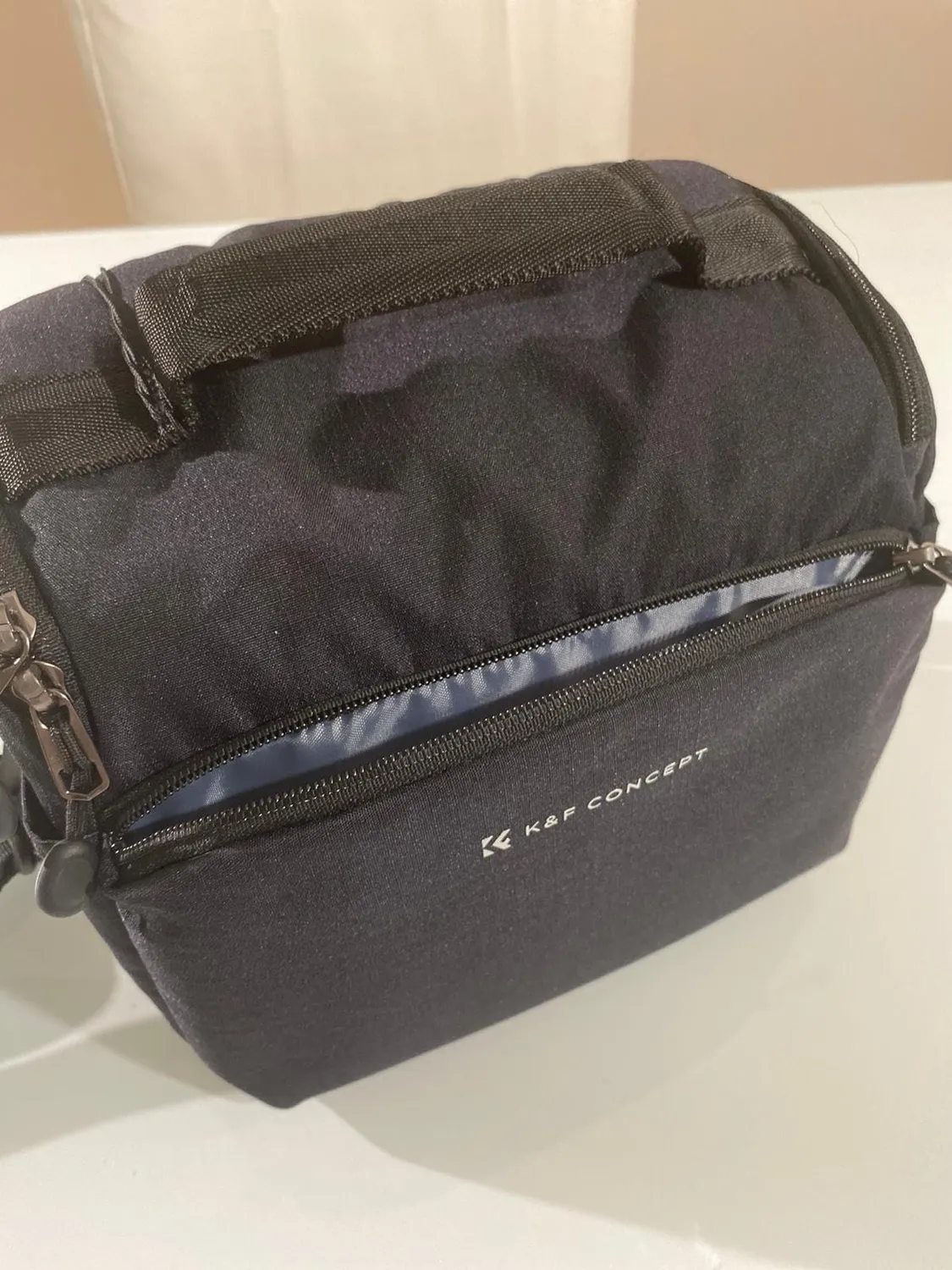 K&F Concept borsa fotocamera tracolla azzurra DSLR mirrorless