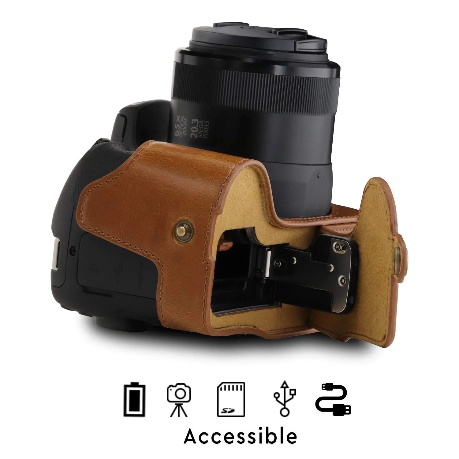 MegaGear Ever Ready SX70 HS custodia mezza ecopelle Canon