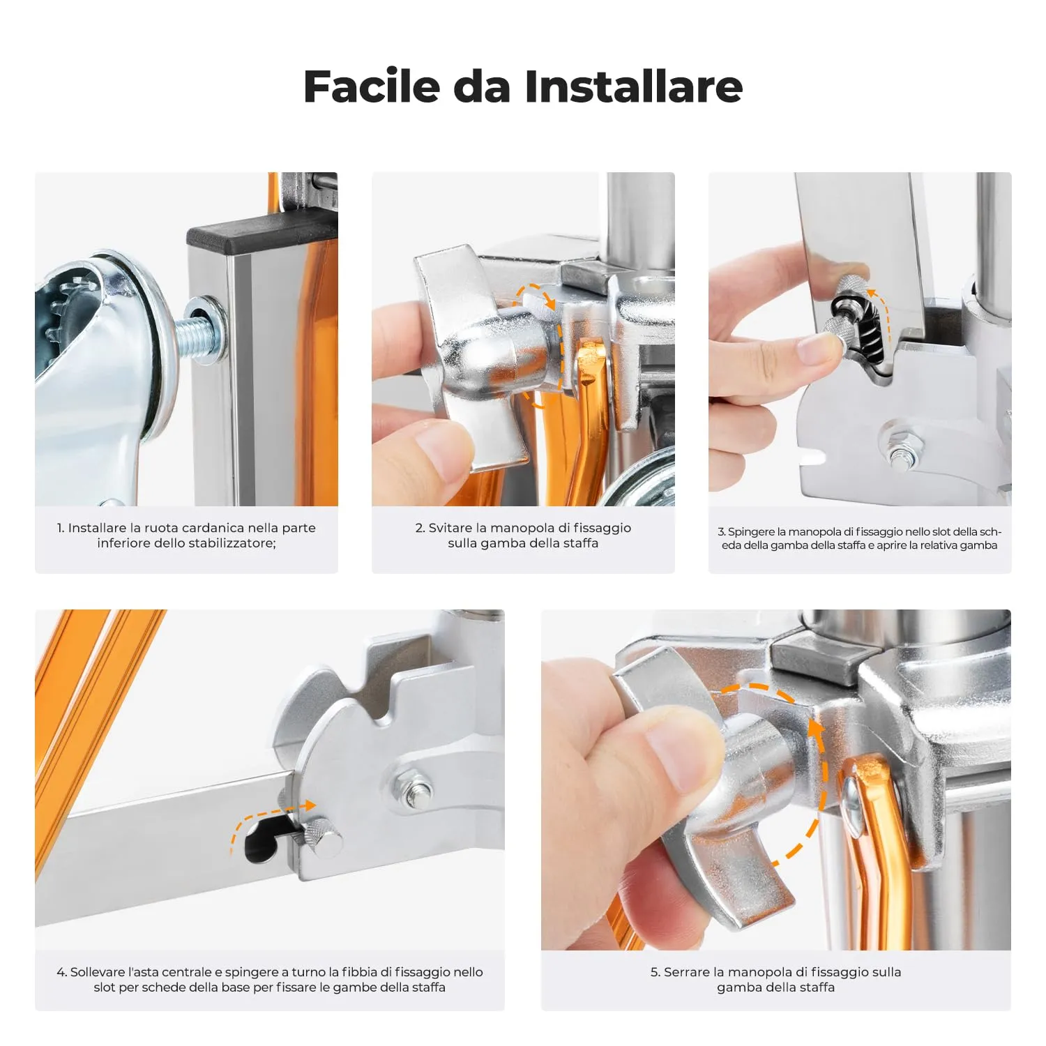 K&F Concept 330cm stativo luci acciaio con ruote 30kg
