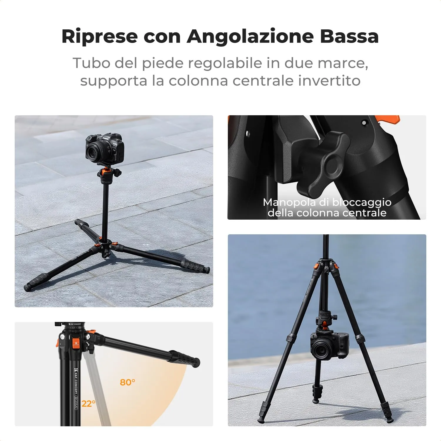 Concept O235A1+BH-40 Treppiede Alluminio 163cm 10kg Testa 40mm