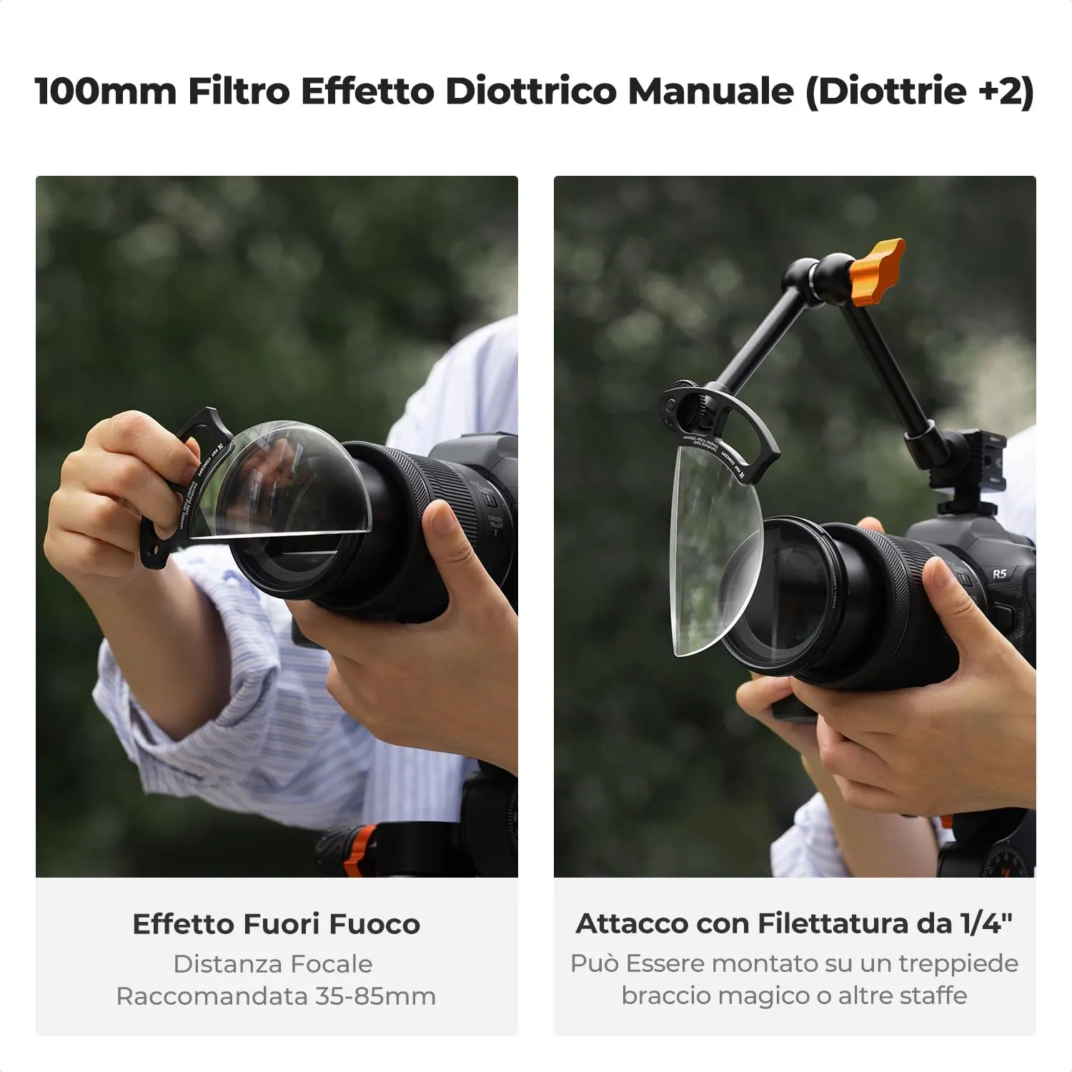 K&F Concept Nano 100mm filtro diottrico +2 manuale