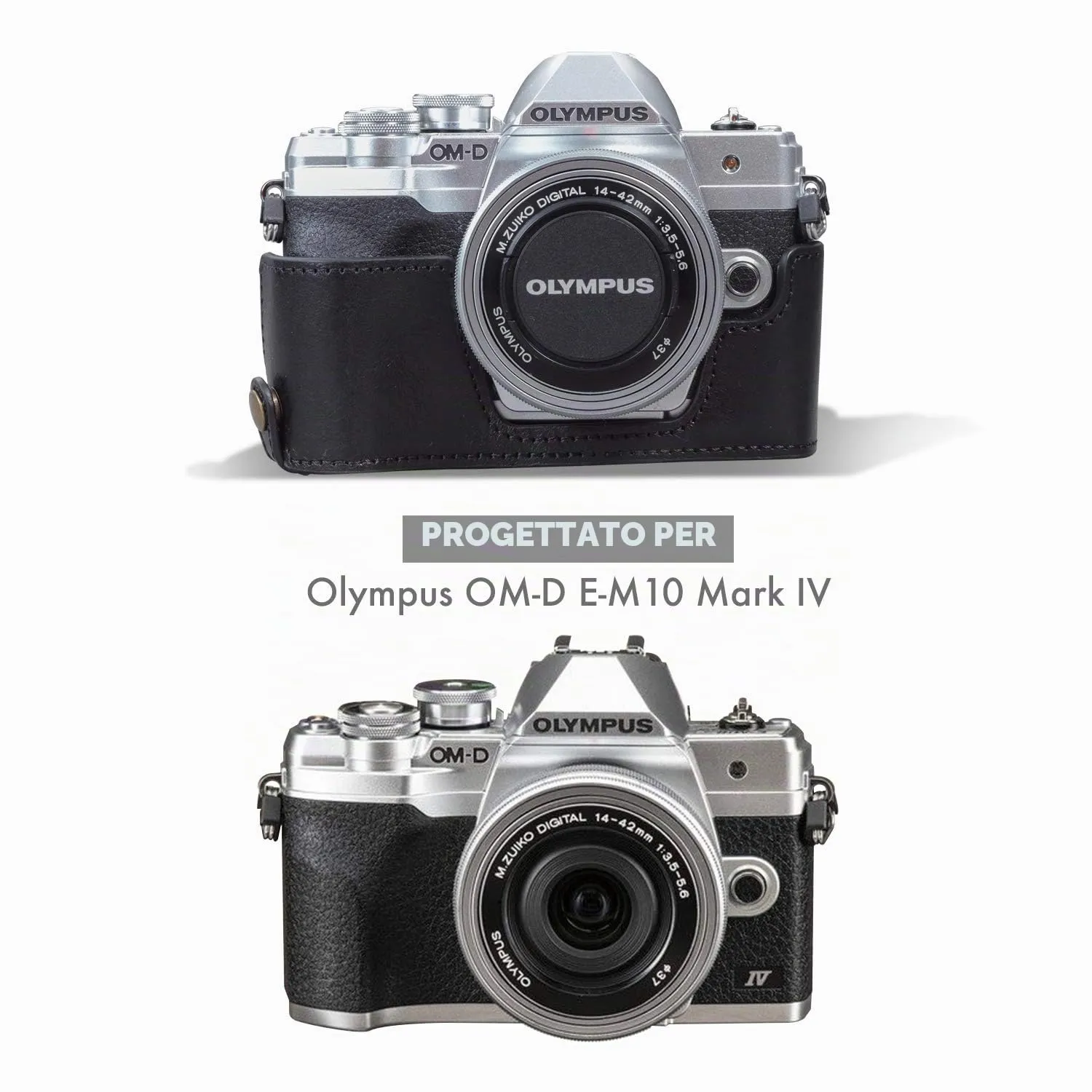 MegaGear Ever Ready Custodia Fotocamera E-M10 Mark IV Nero pelle