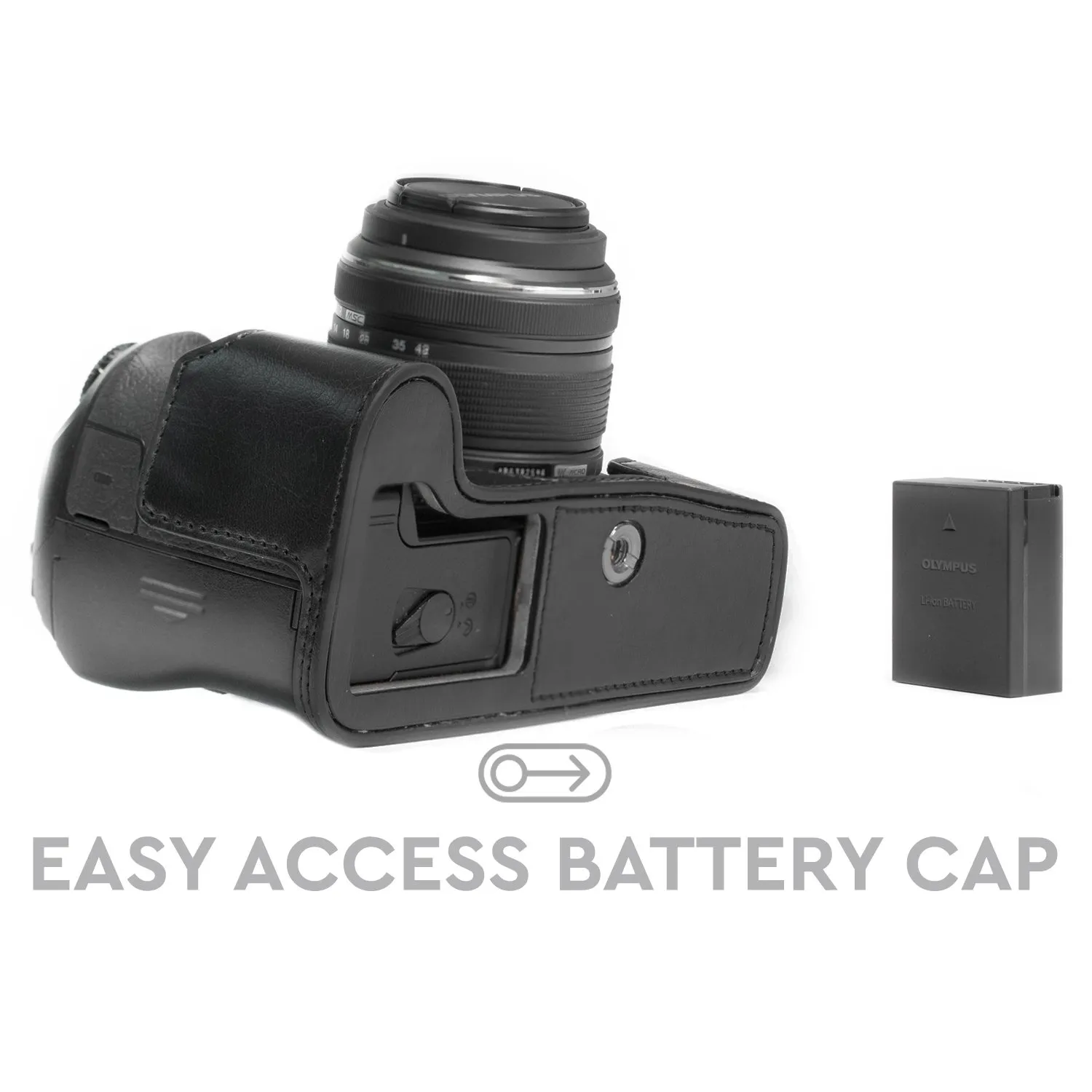 MegaGear Ever Ready Mezza Custodia Pelle Olympus E-M1 Mark III/II