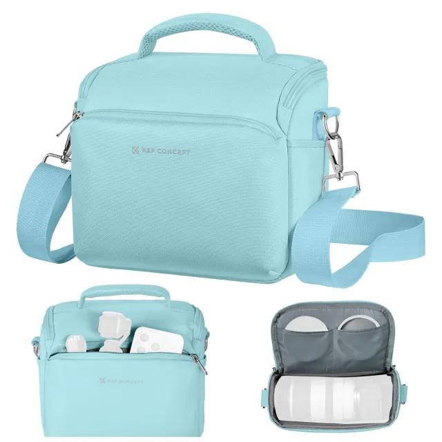 K&F Concept borsa fotocamera tracolla azzurra DSLR mirrorless