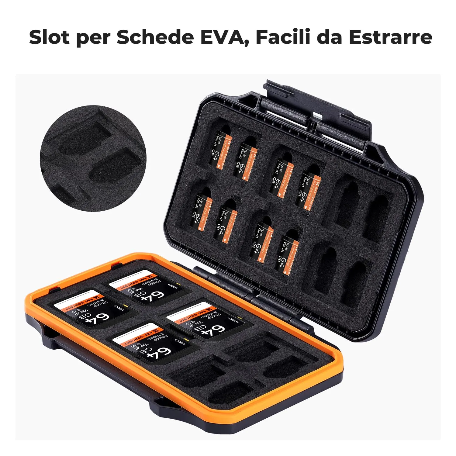 K&F Concept Custodia Schede SD 12+24 Micro SD Impermeabile