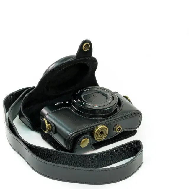 MegaGear Custodia Pelle Sony DSC-RX100 Nera Ever Ready
