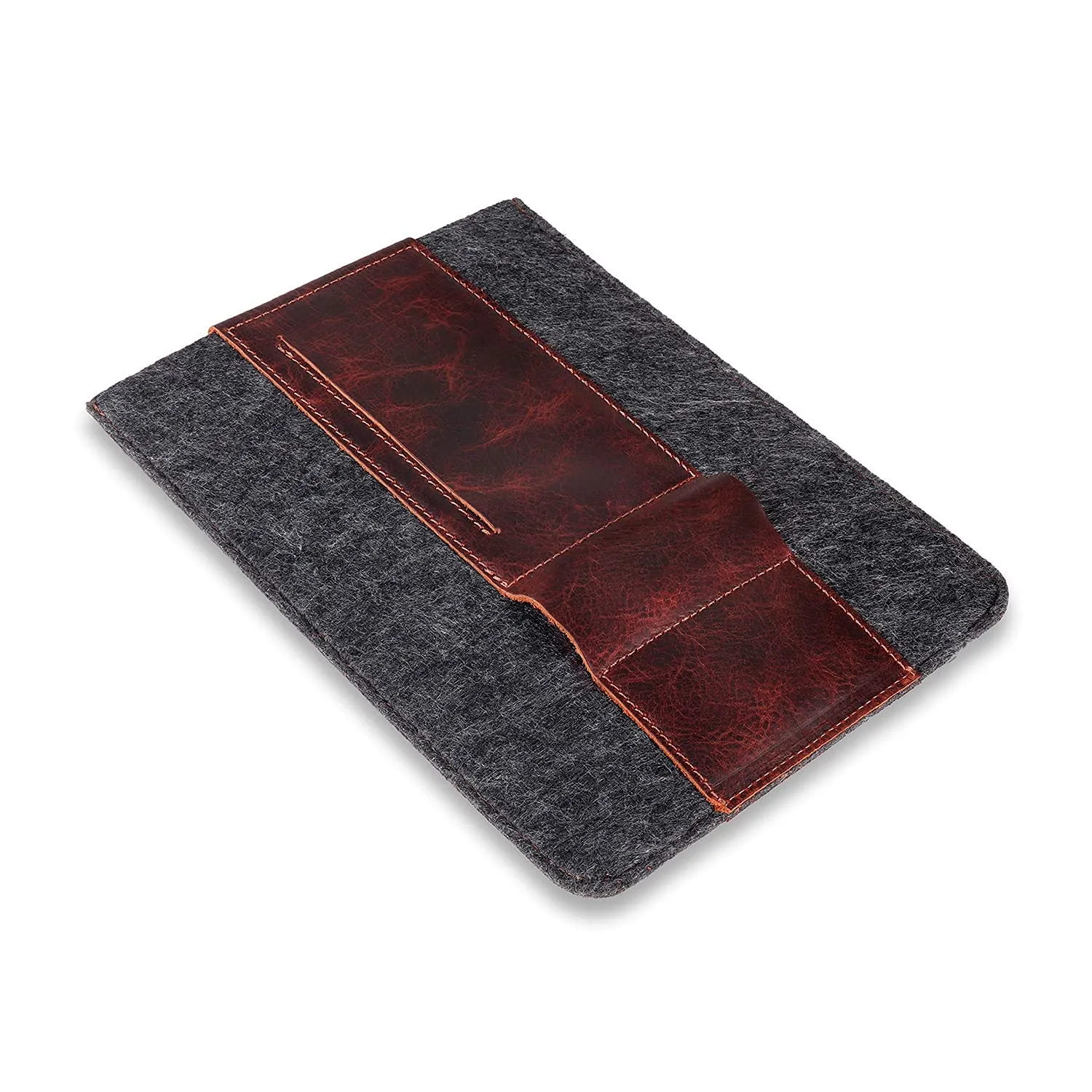 MegaGear custodia tablet iPad 11 feltro pelle marrone tasca