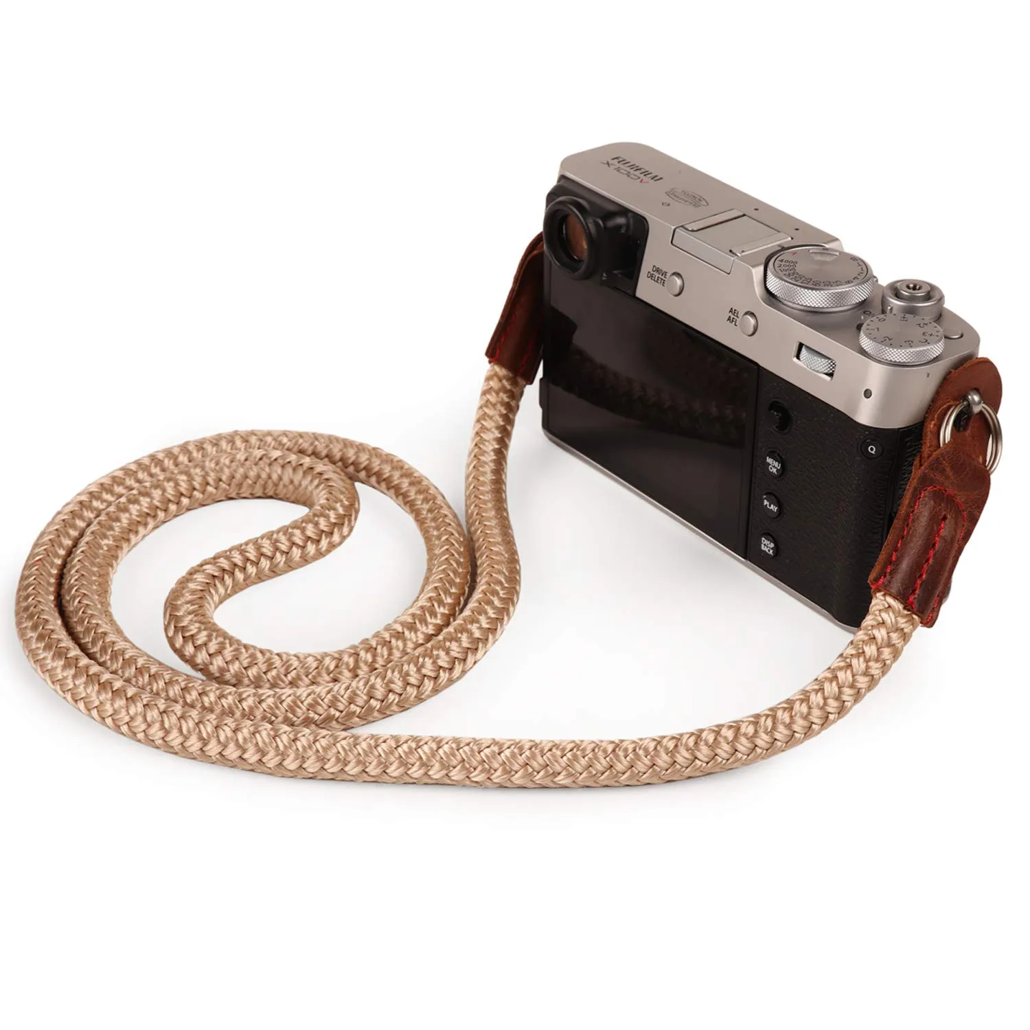 MegaGear Sierra Tracolla Vera Pelle SLR DSLR nero rosso