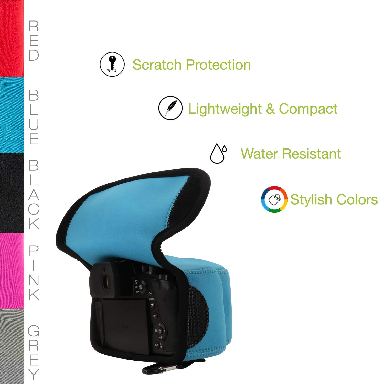 MegaGear MG1689 custodia neoprene Panasonic FZ1000 II blu leggera