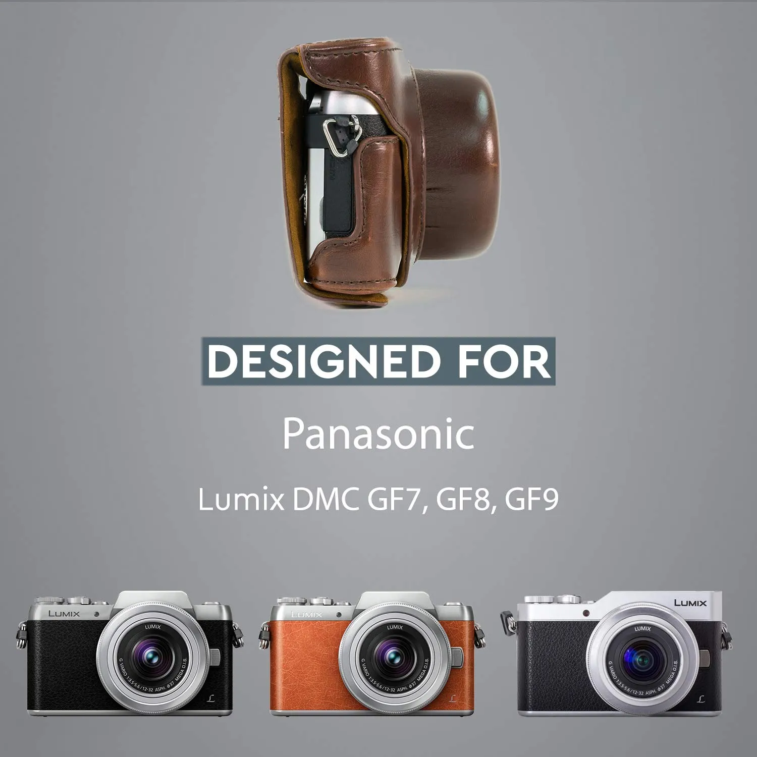 MegaGear MG541 Custodia Flip per Panasonic Lumix Marrone Scuro