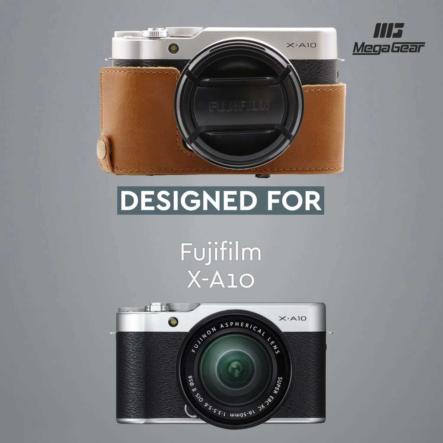 MegaGear MG1003 custodia fotocamera Fujifilm X-A10 marrone chiaro