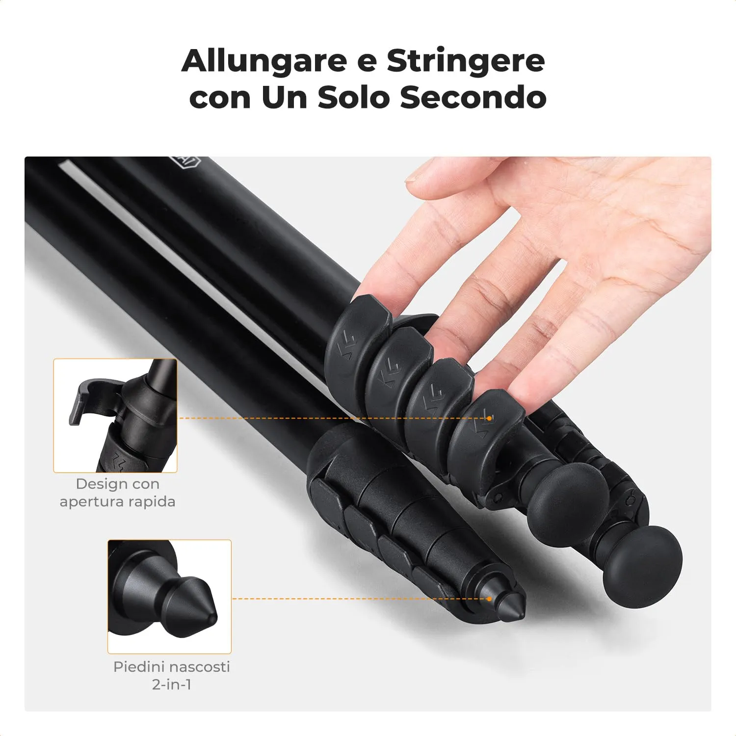 Concept O235A1+BH-40 Treppiede Alluminio 163cm 10kg Testa 40mm