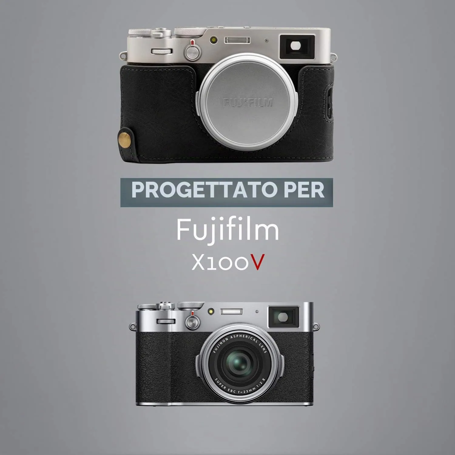 MegaGear custodia vera pelle Fujifilm X100V nero