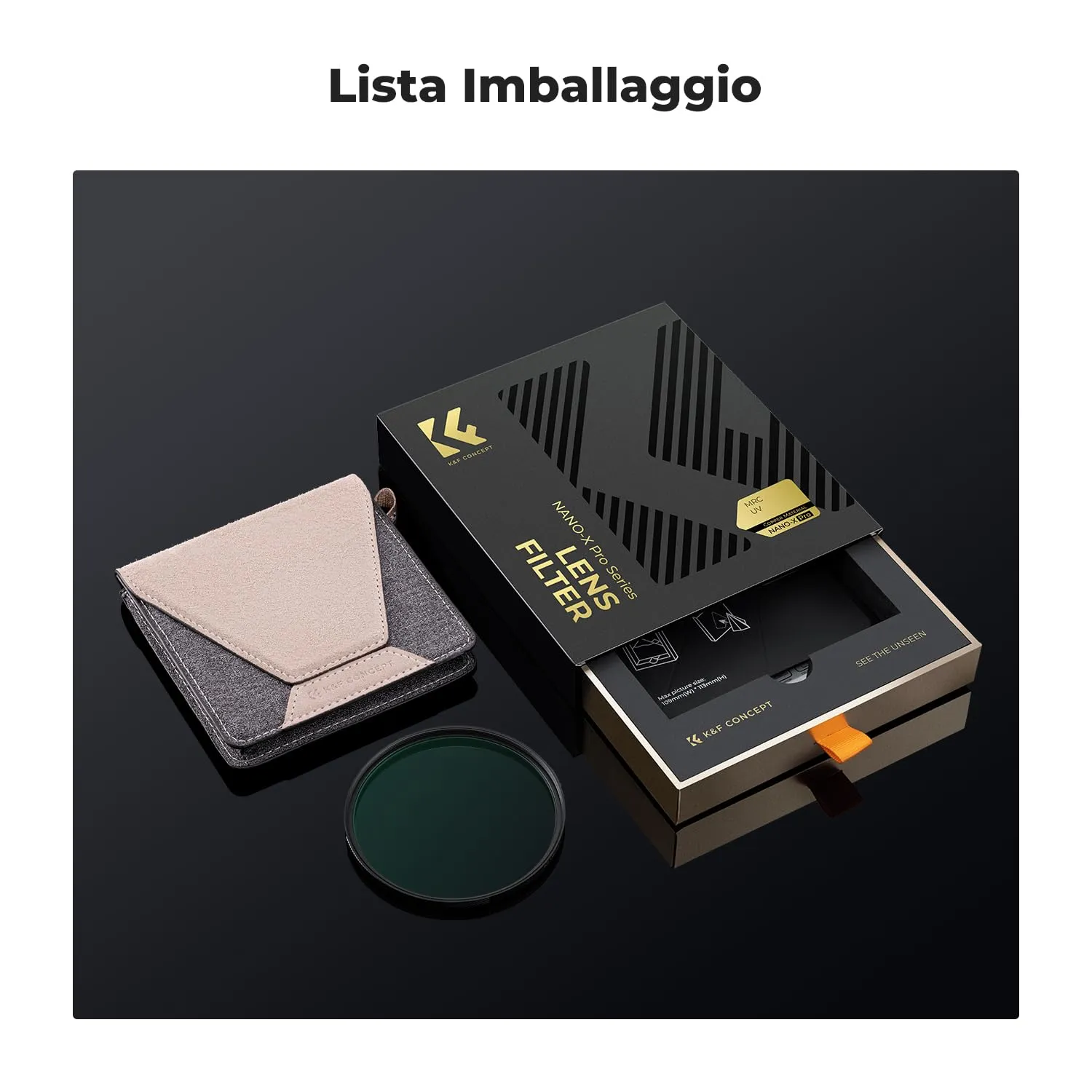 K&F Concept Nano-Xcel Pro filtro UV 67mm ottone 36 strati