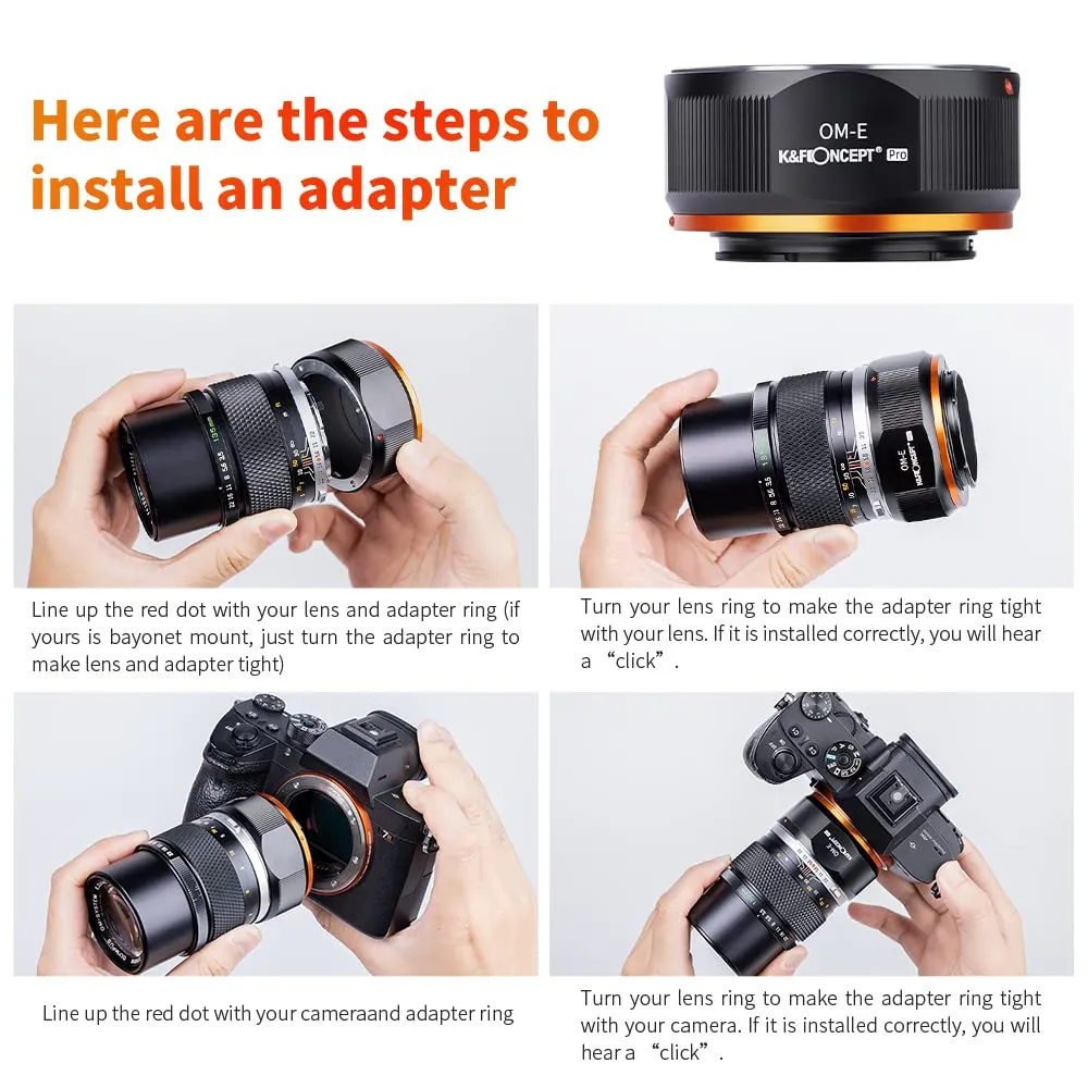 K&F Concept OM-NEX Adattatore Olympus OM Sony E