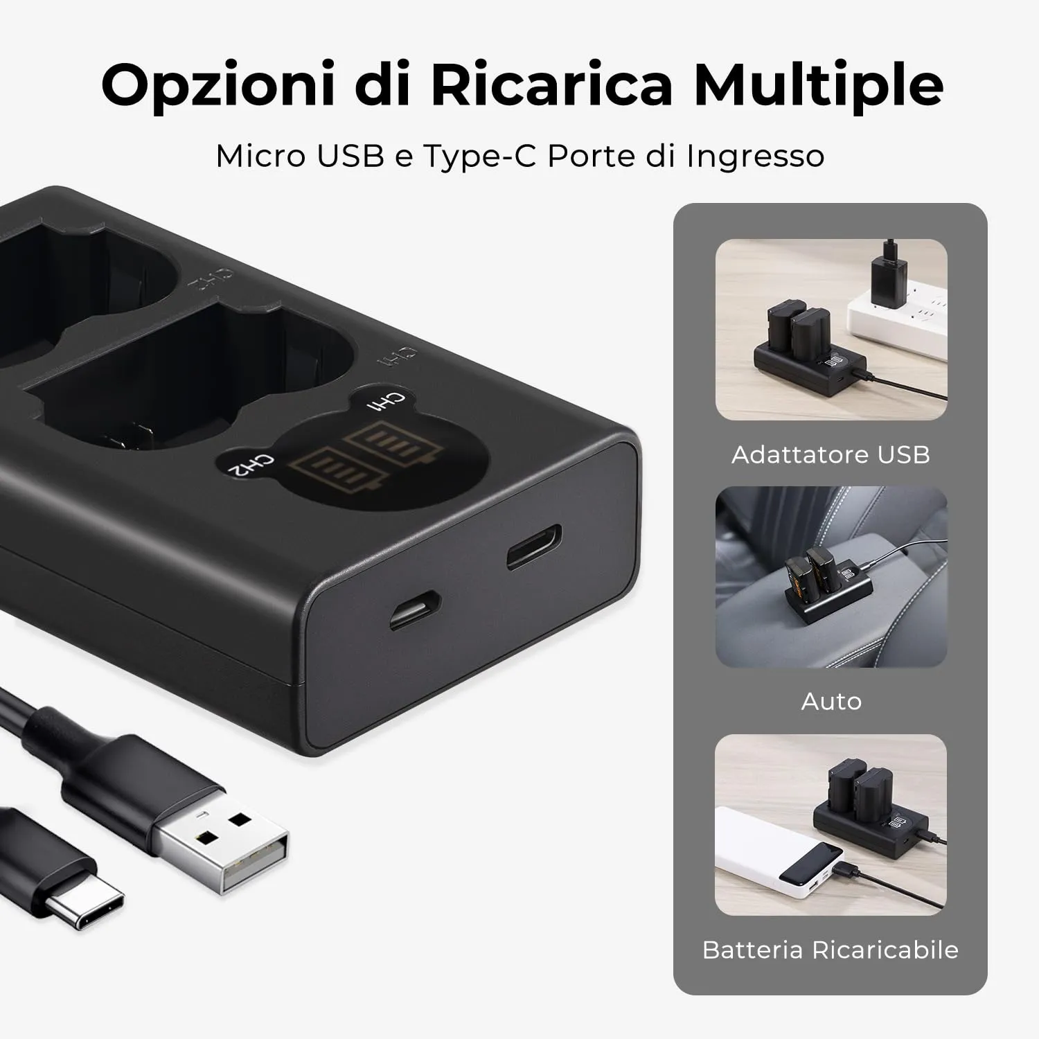 K&F Concept NP-W235 Batteria Doppia con Caricatore LCD Fujifilm