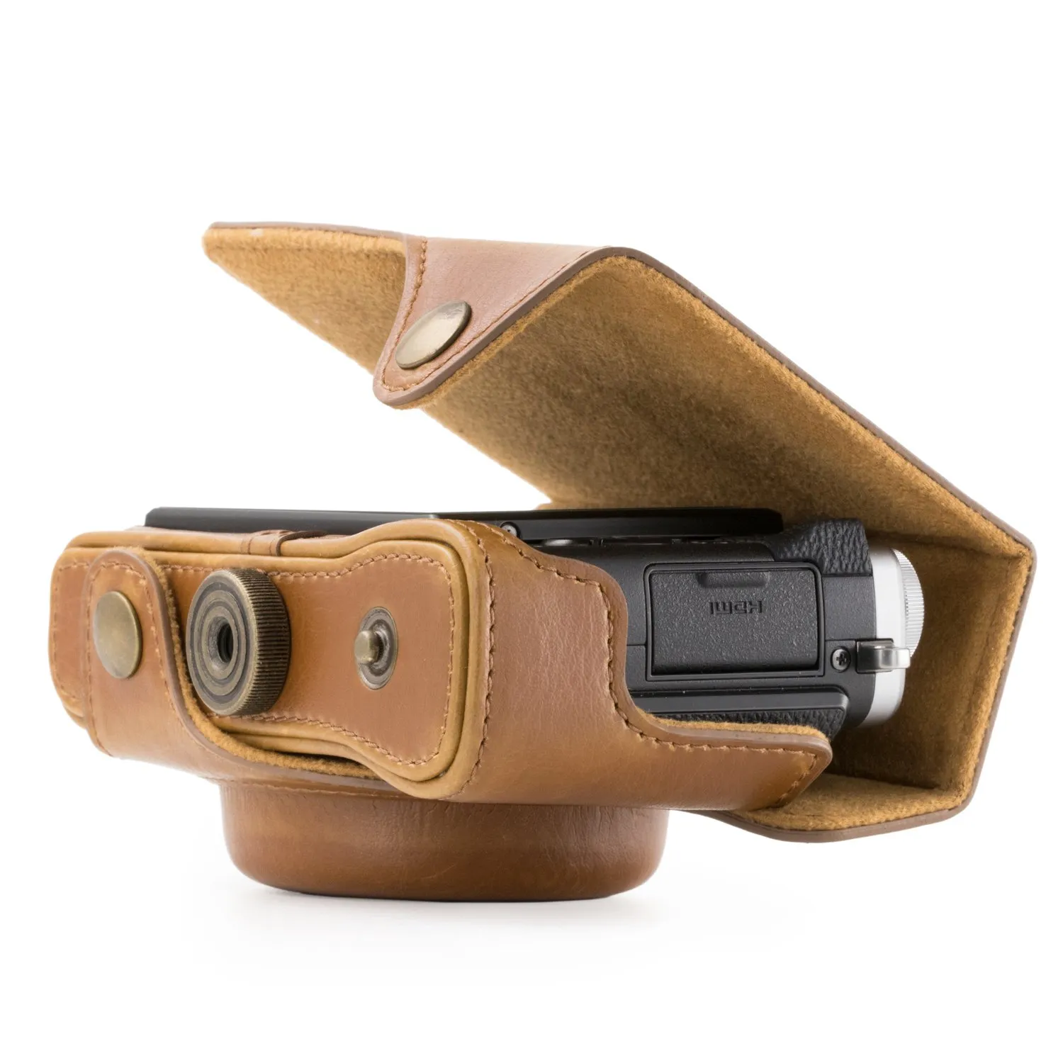 MegaGear MG710 X70 custodia fotocamera marrone chiaro flip