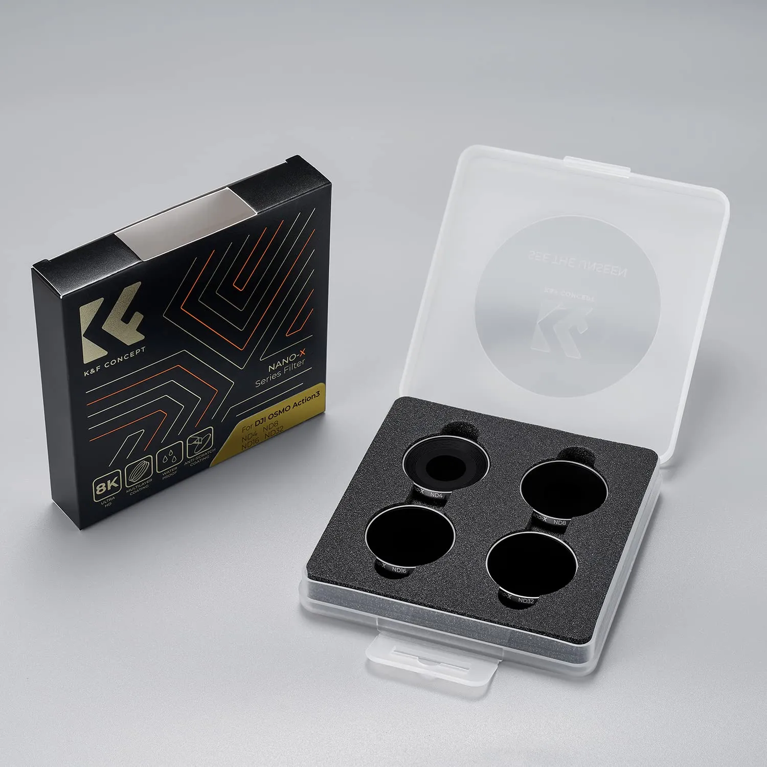 K&F Concept 40.5mm tappi obiettivo kit 9 pezzi antipolvere