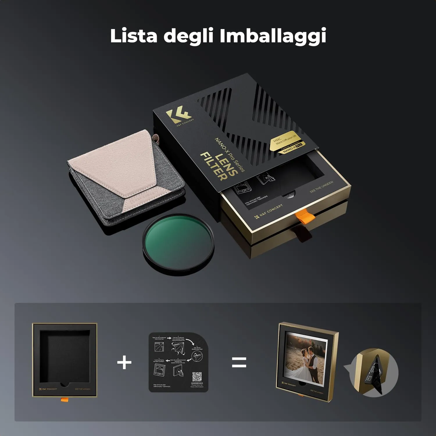 K&F Concept Nano-Xcel Pro 67mm filtro Black-Mist 1/8 ottone