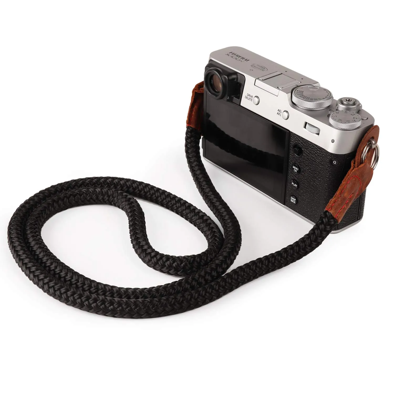 MegaGear Sierra Tracolla Vera Pelle SLR DSLR nero rosso